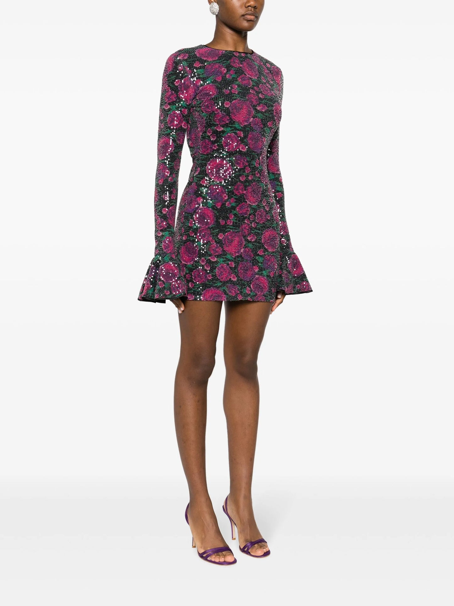 sequin-embellished open-back minidress