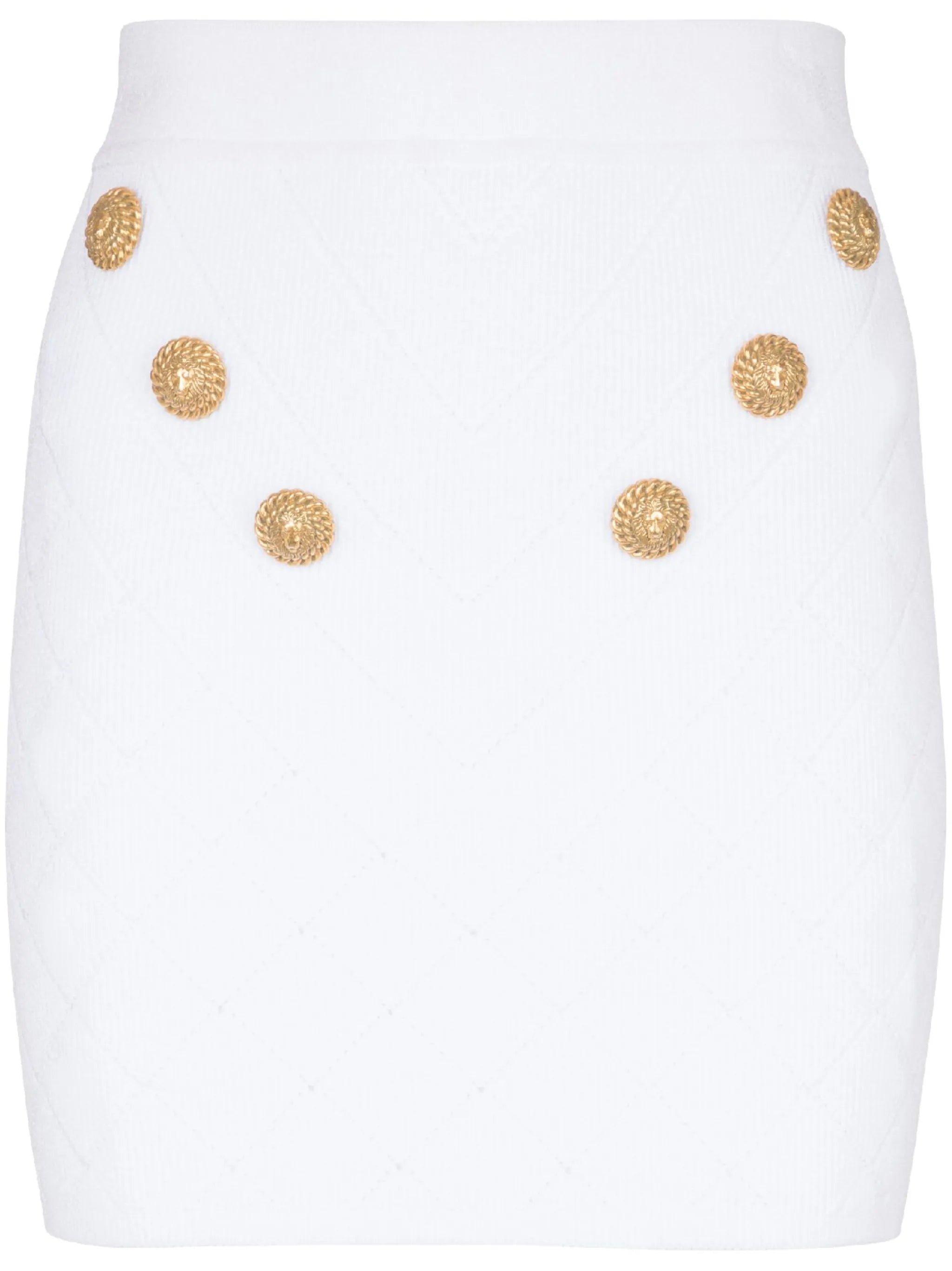 6-Button fine-knit mini skirt