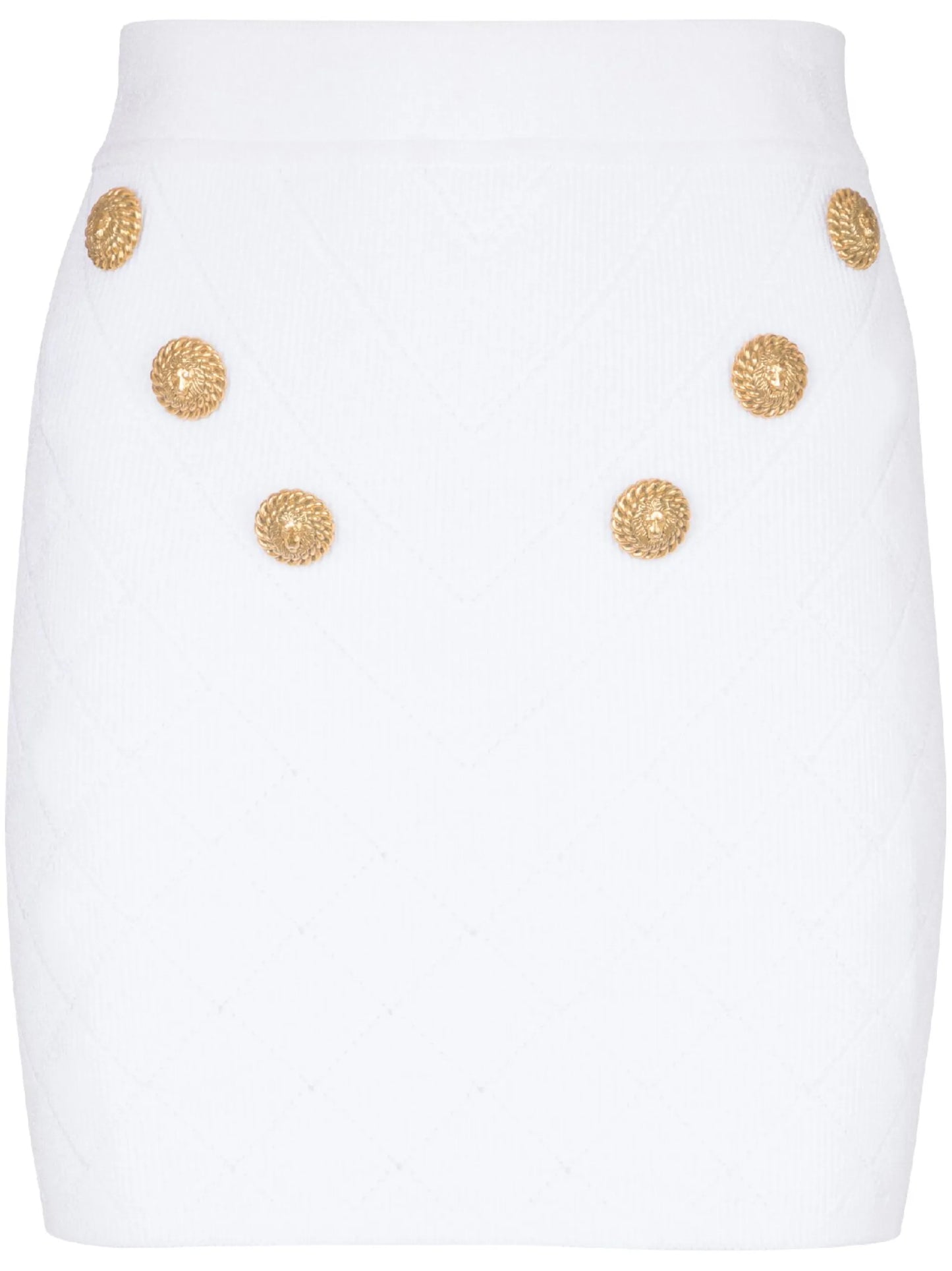 6-Button fine-knit mini skirt