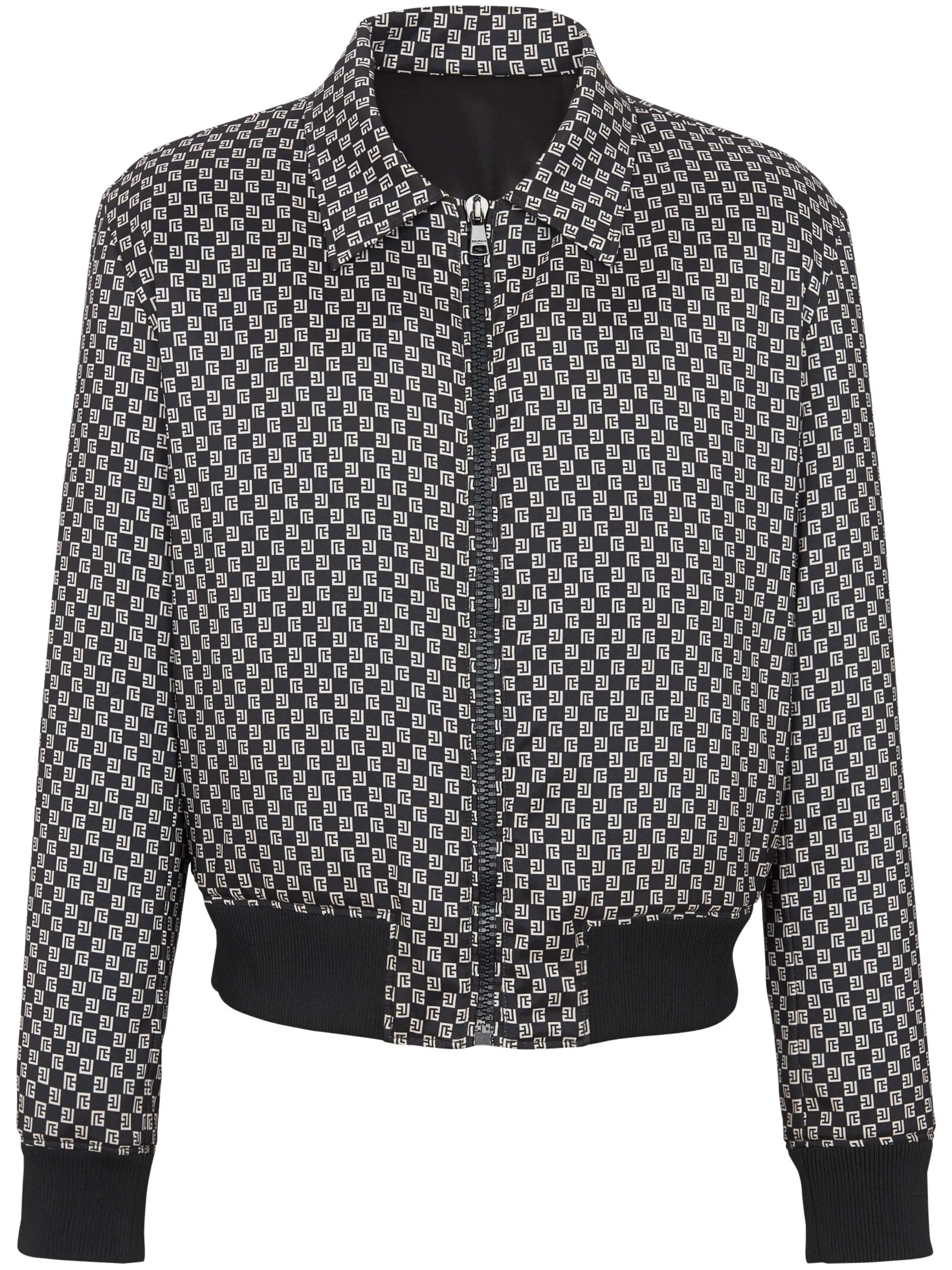 monogram-pattern bomber jacket