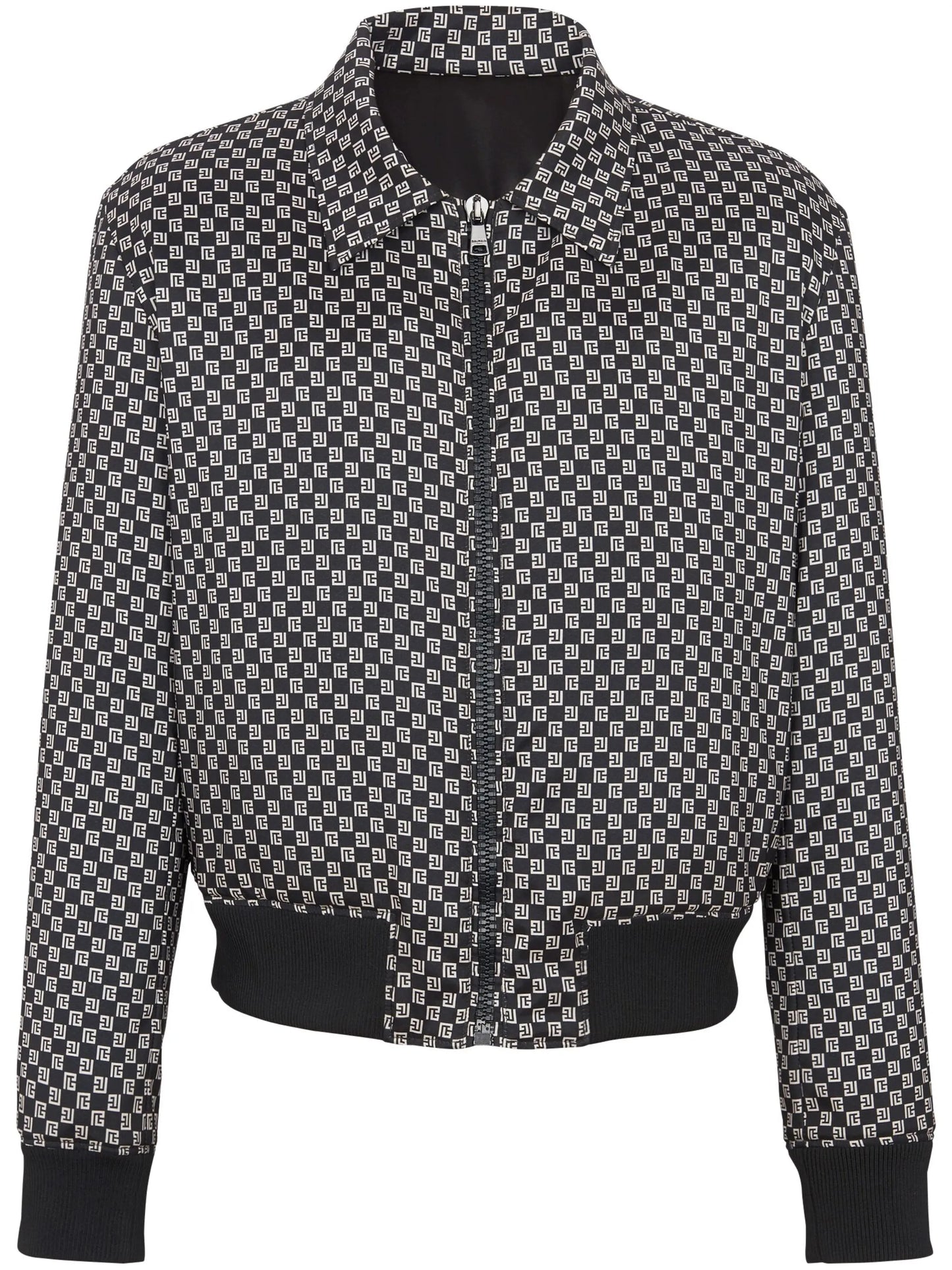 monogram-pattern bomber jacket