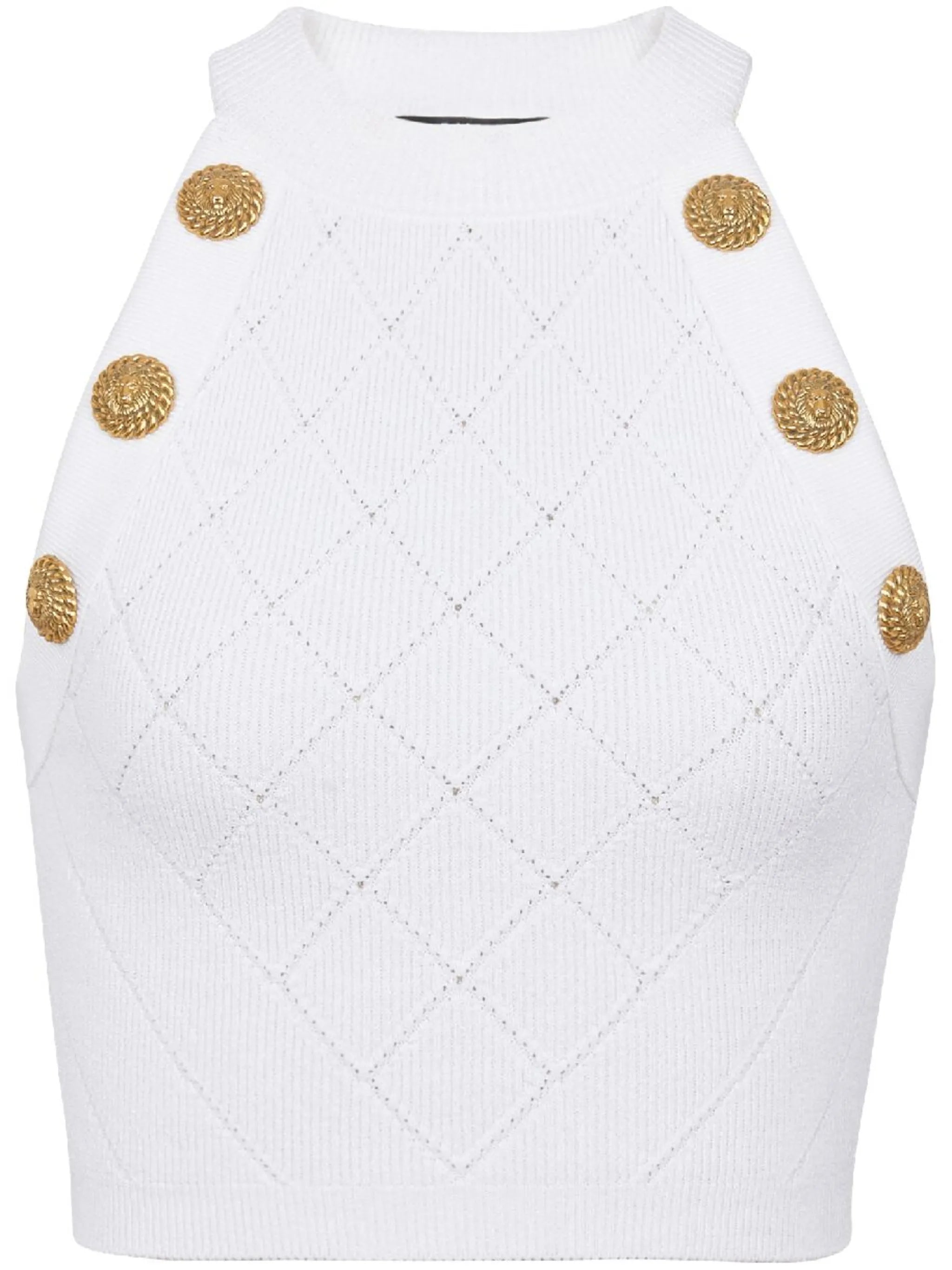 6-Button knitted crop top