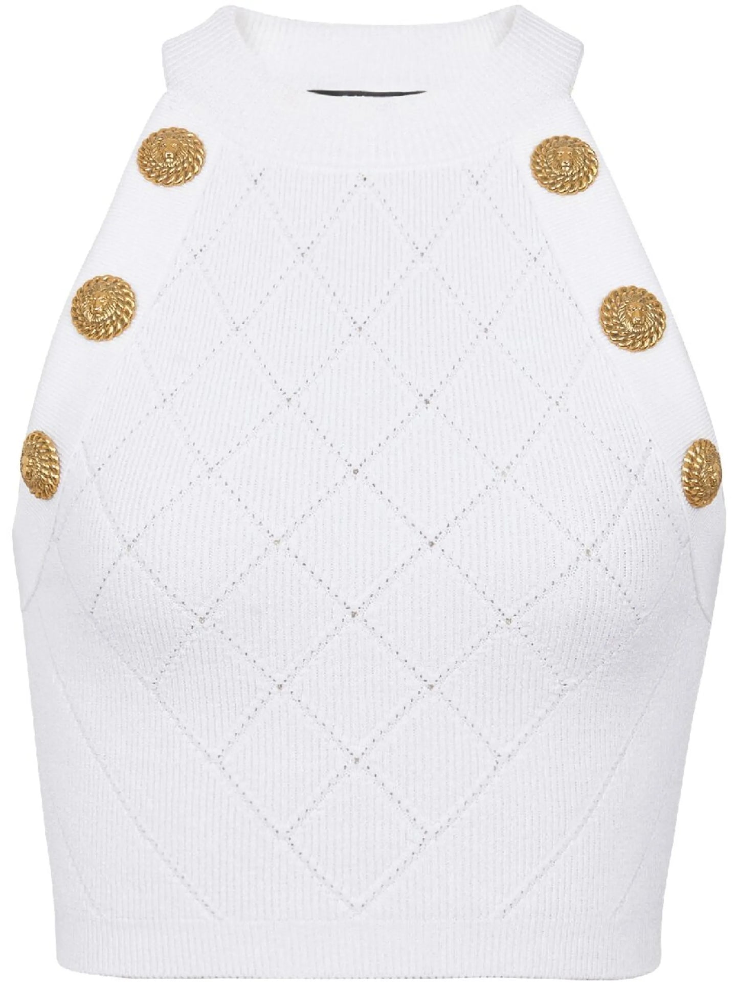 6-Button knitted crop top