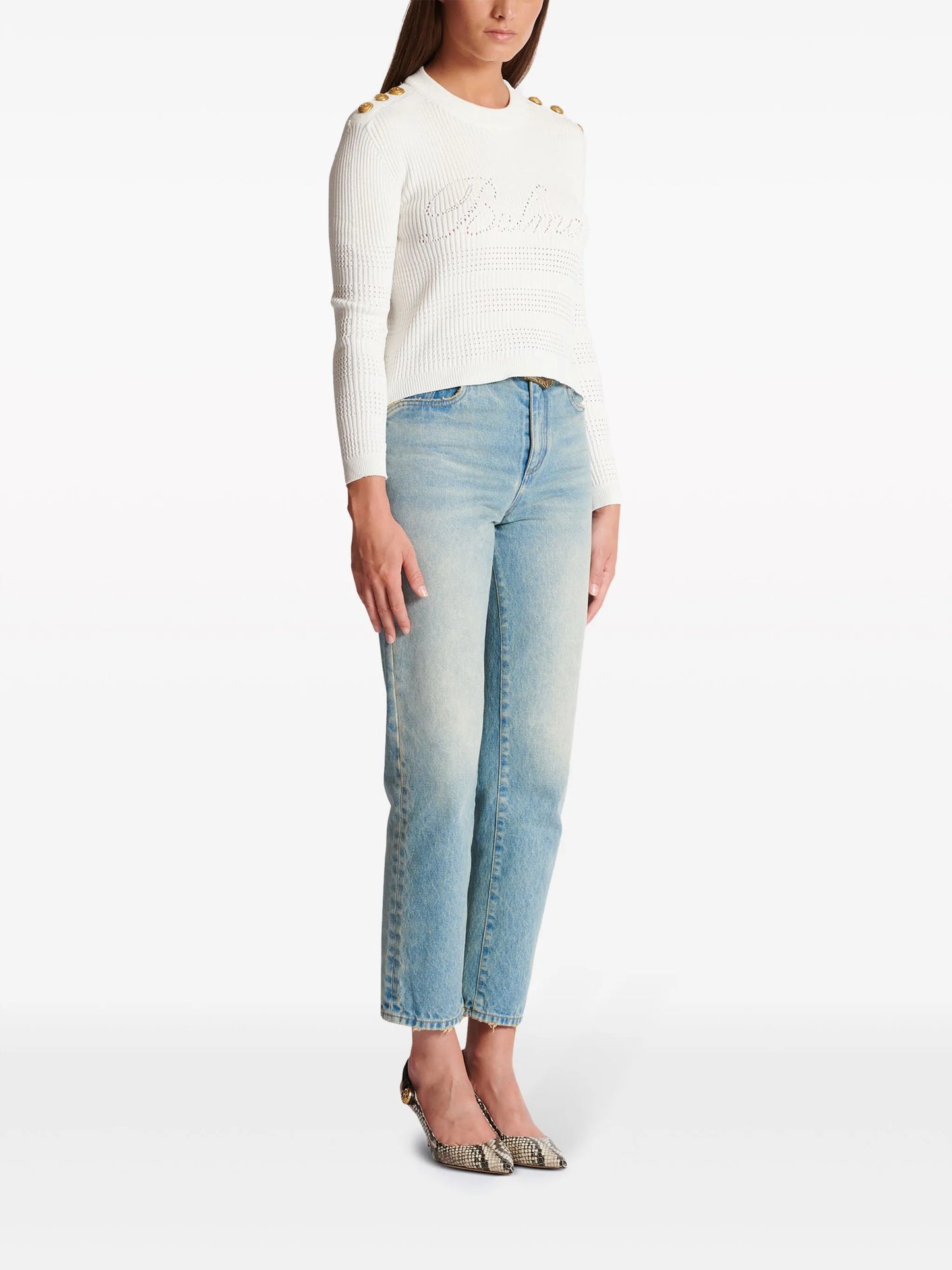 6-Button ribbed-knit jumper