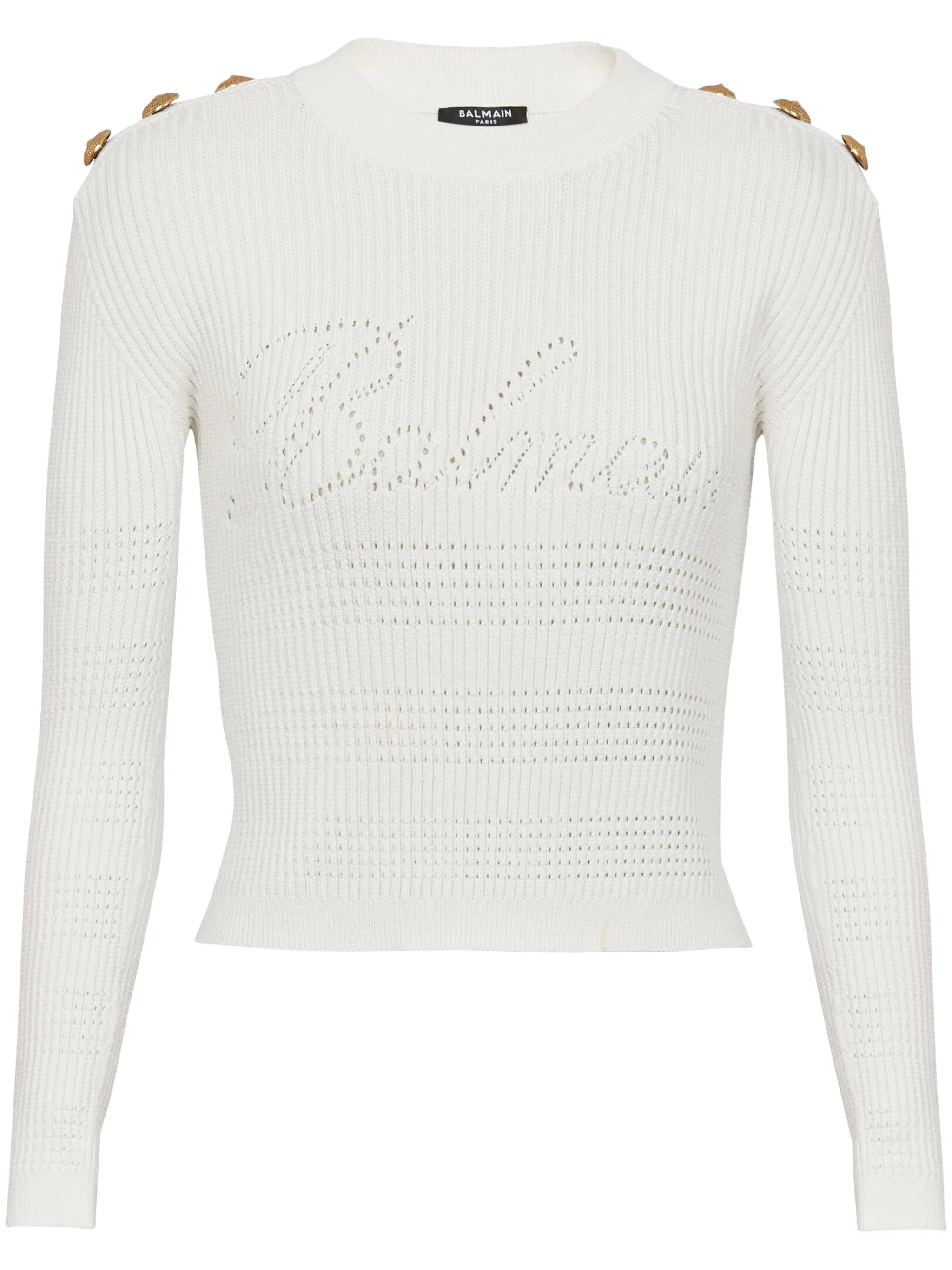 6-Button ribbed-knit jumper