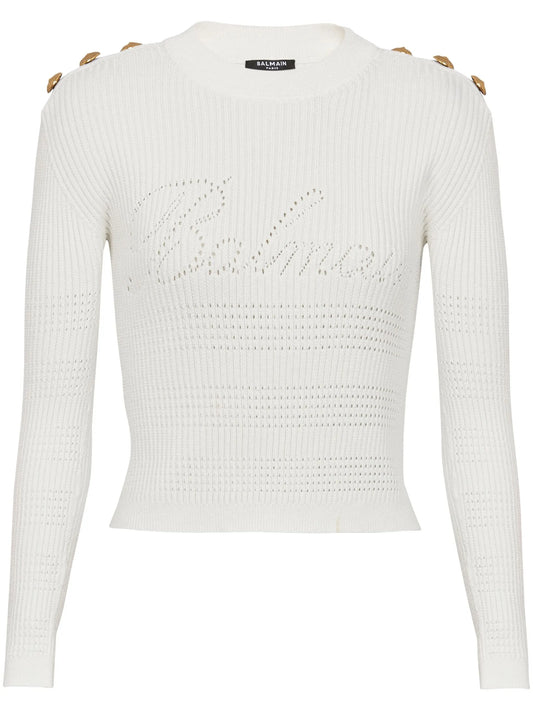 6-Button ribbed-knit jumper