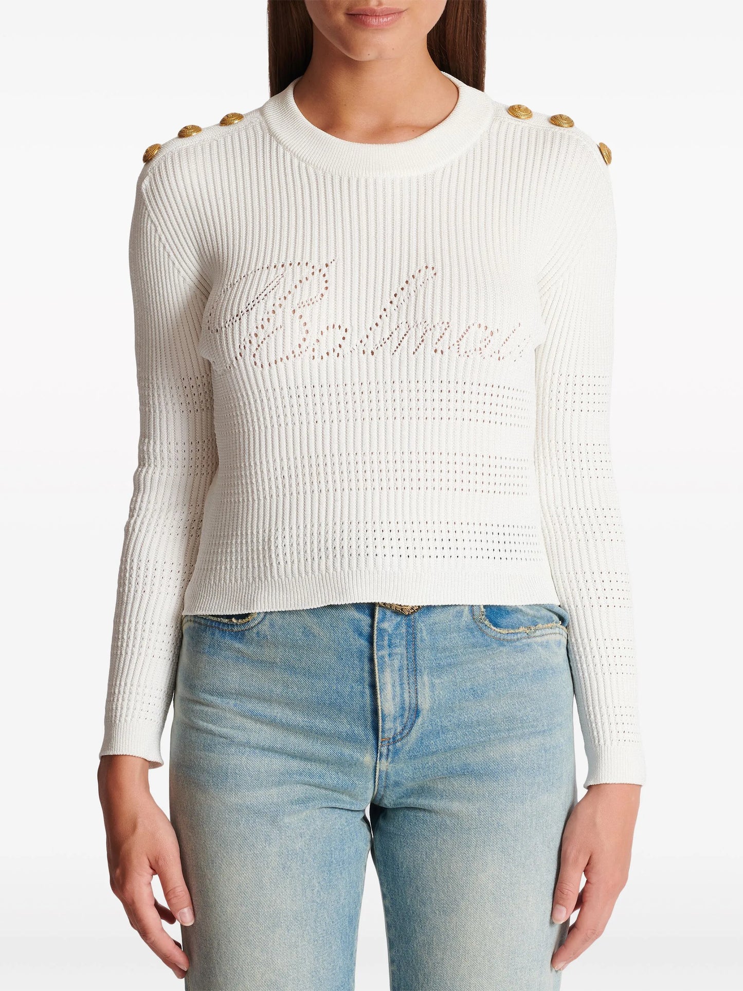 6-Button ribbed-knit jumper
