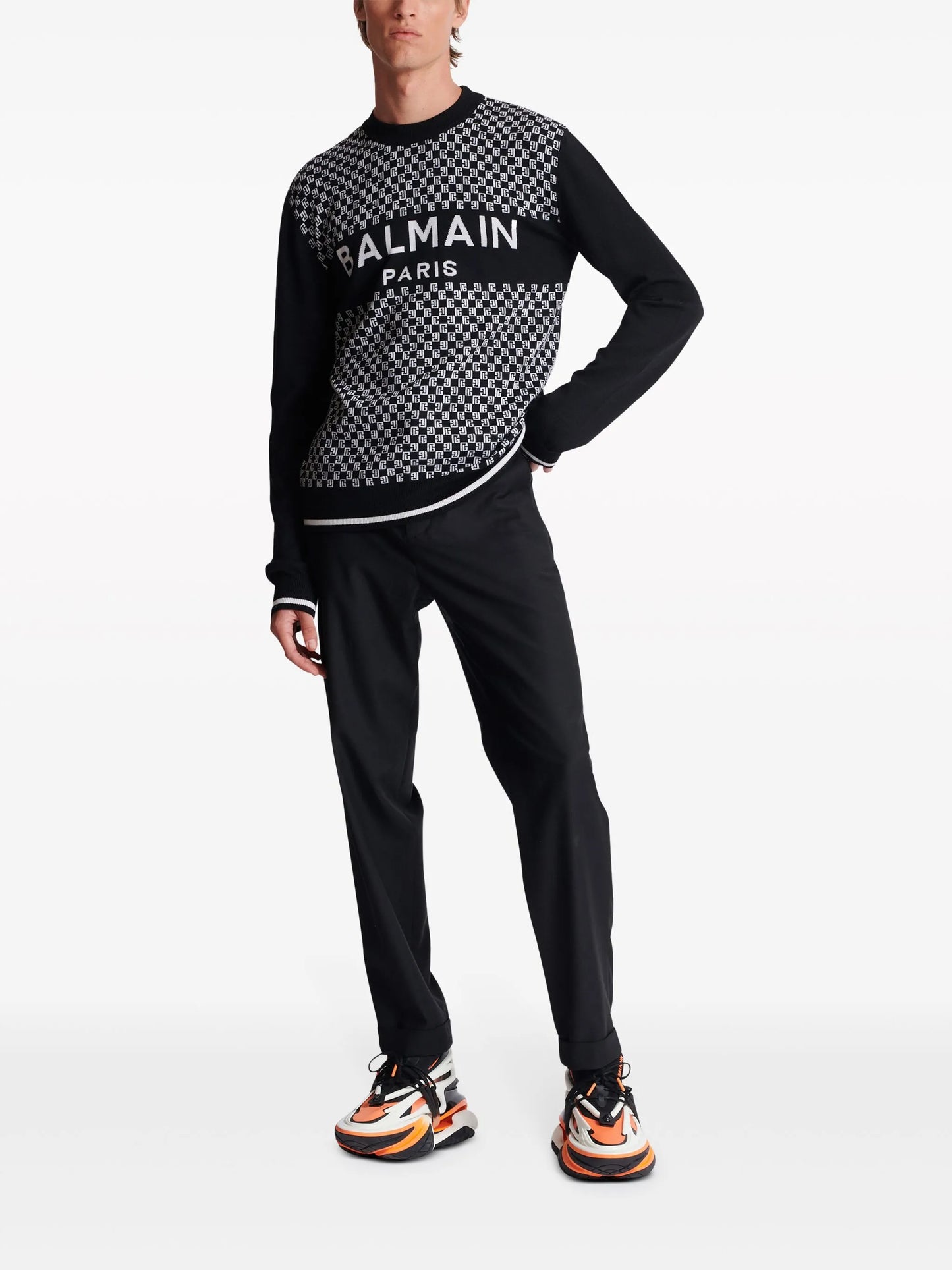 logo intarsia-knit jumper