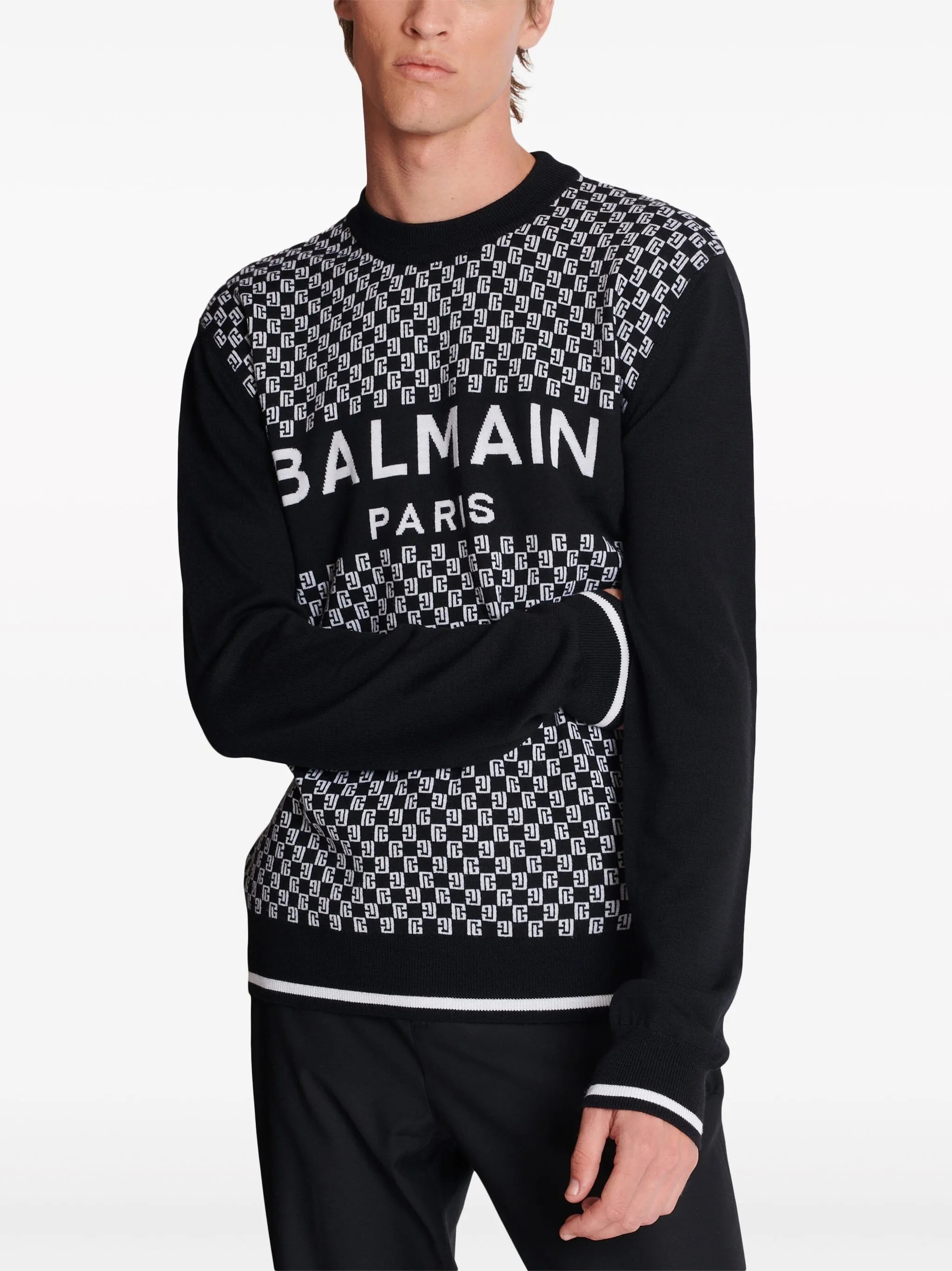 logo intarsia-knit jumper