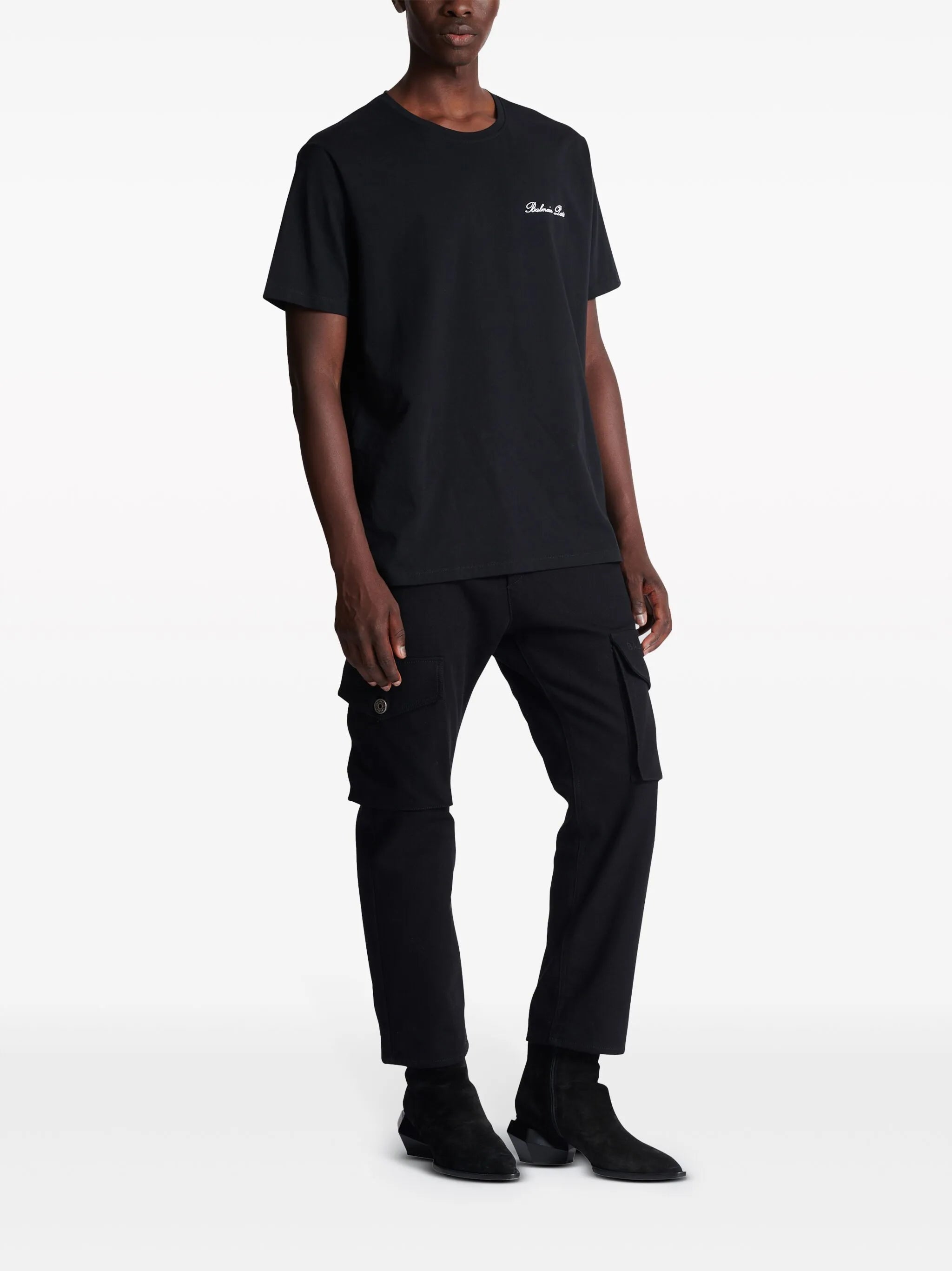 logo-embroidered cotton T-shirt