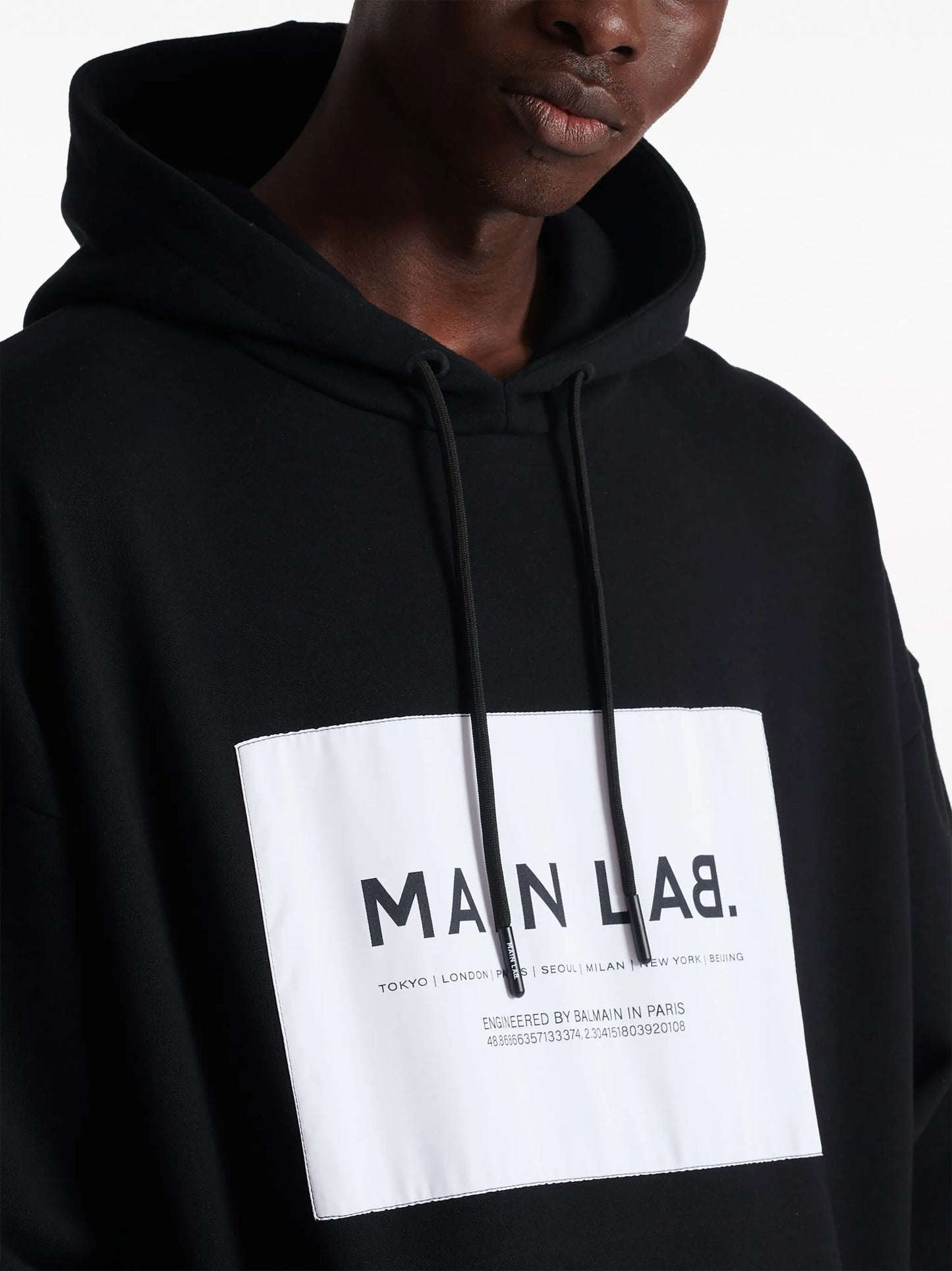 logo-patch cotton-blend hoodie