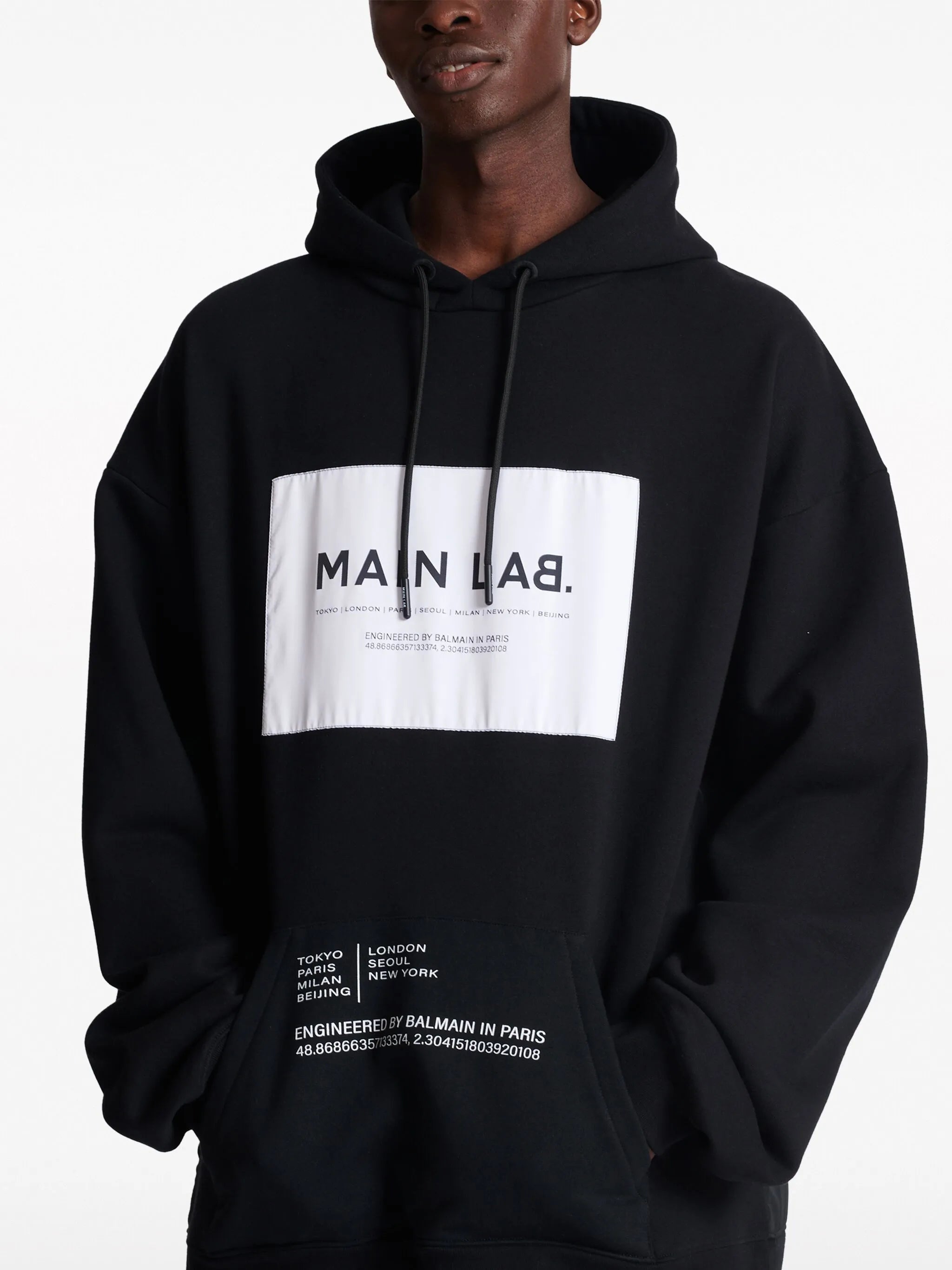 logo-patch cotton-blend hoodie