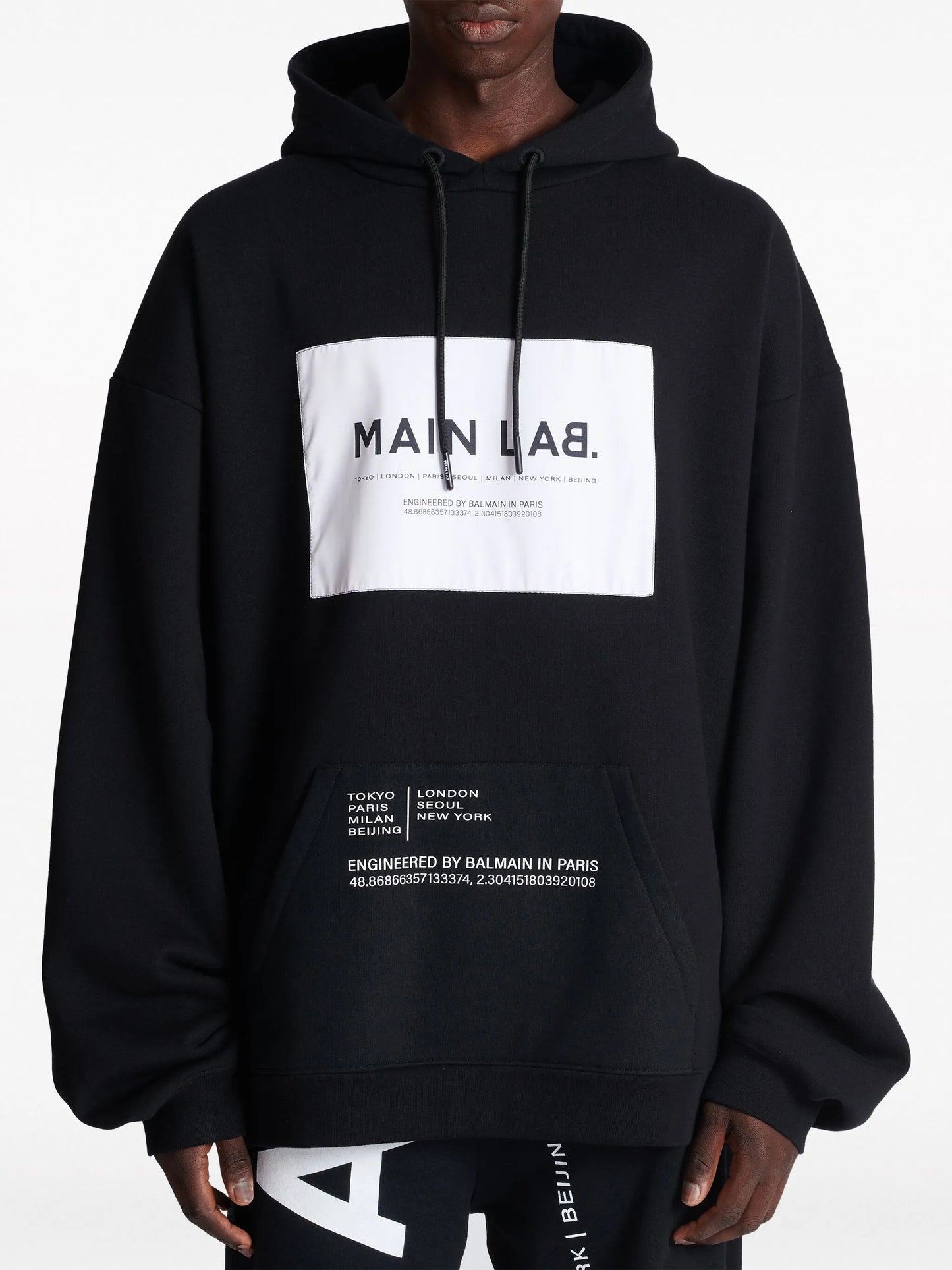 logo-patch cotton-blend hoodie