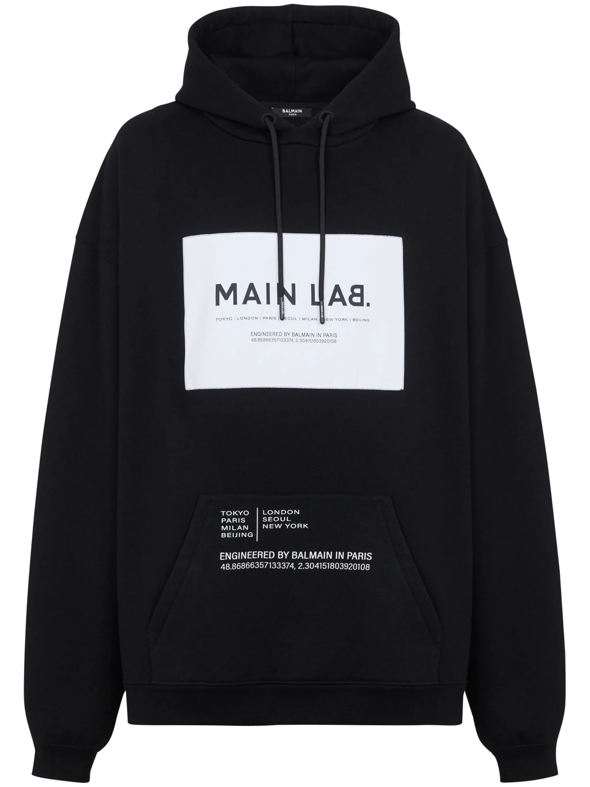 logo-patch cotton-blend hoodie
