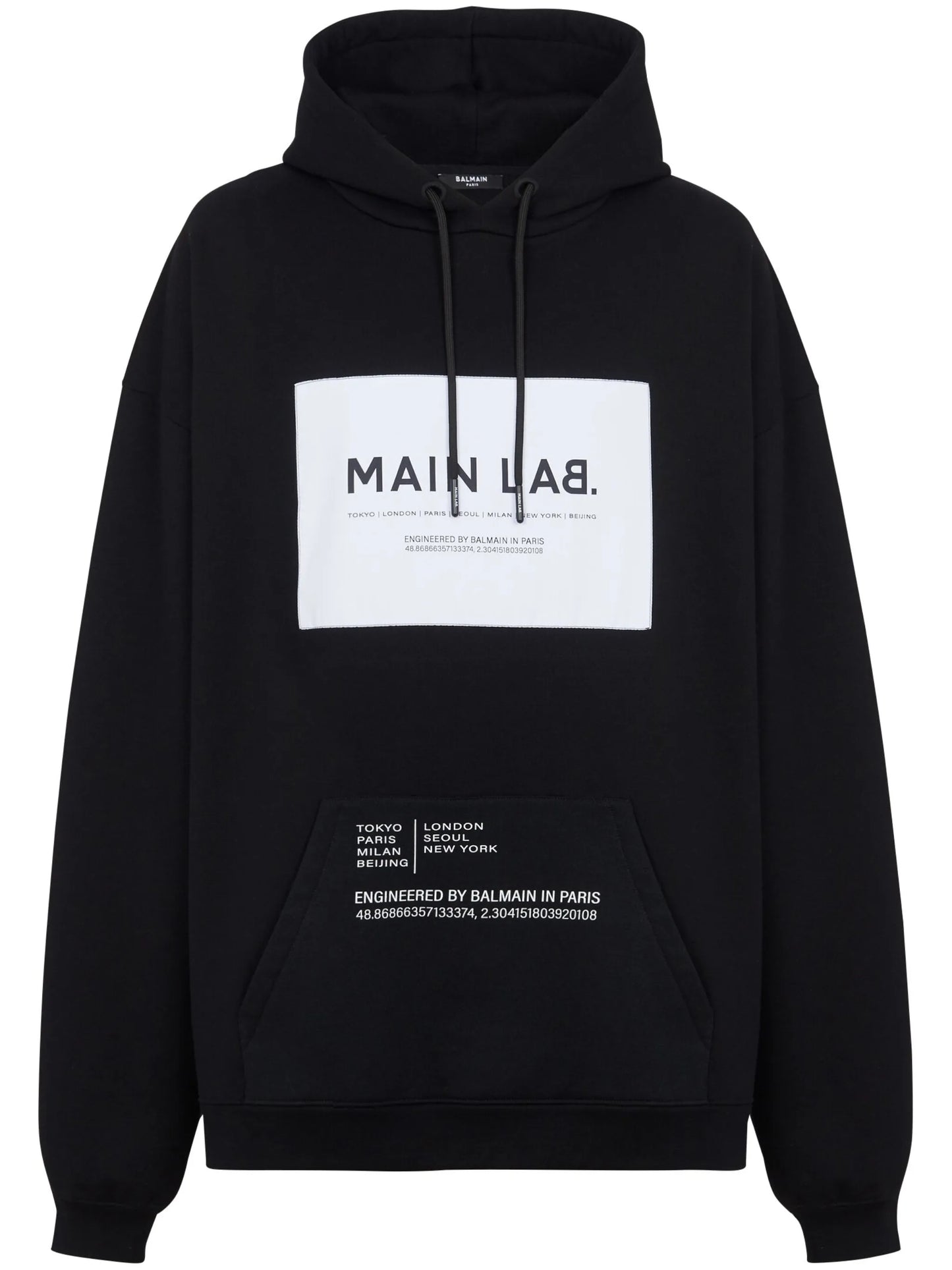 logo-patch cotton-blend hoodie