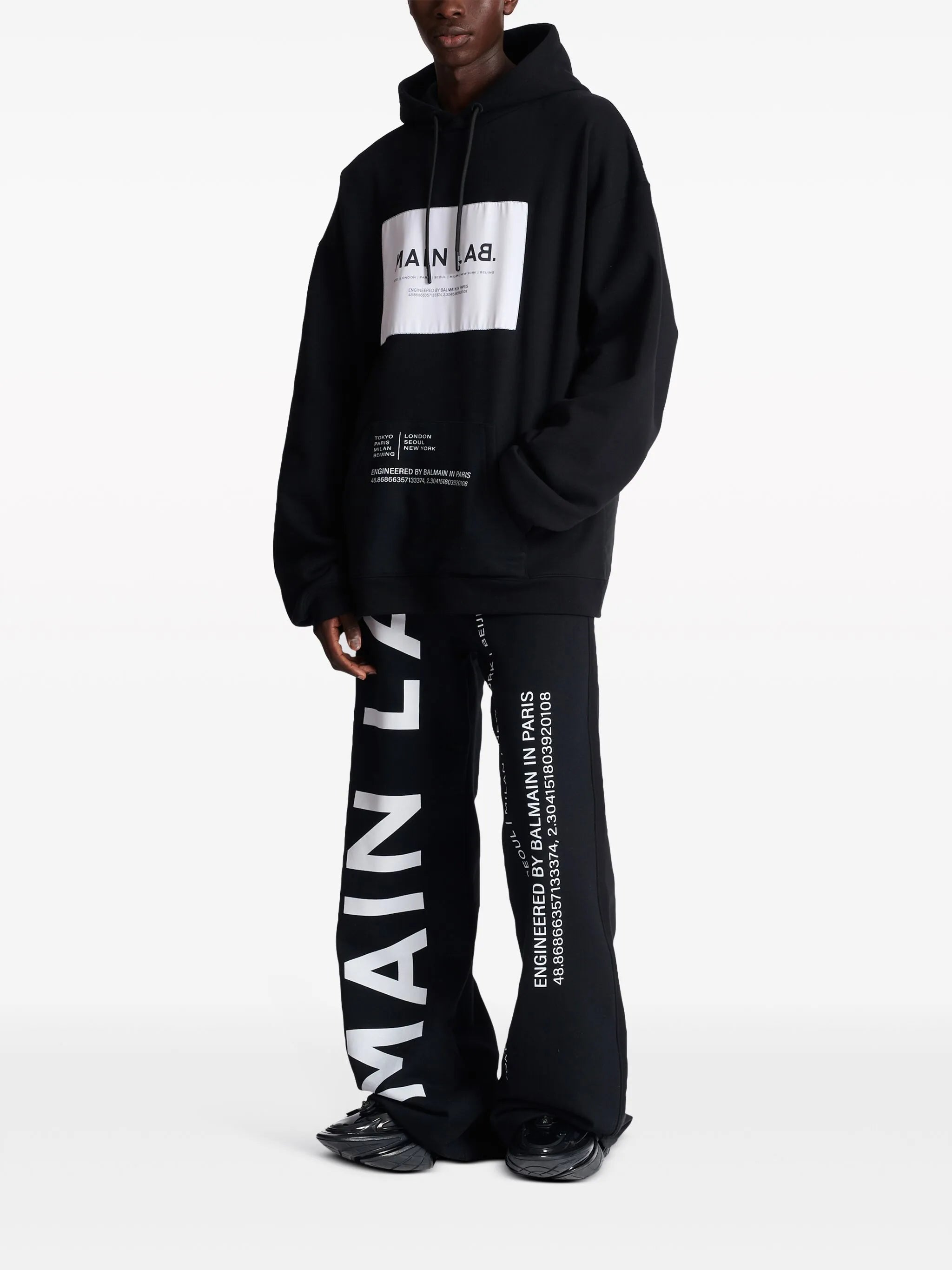 logo-patch cotton-blend hoodie