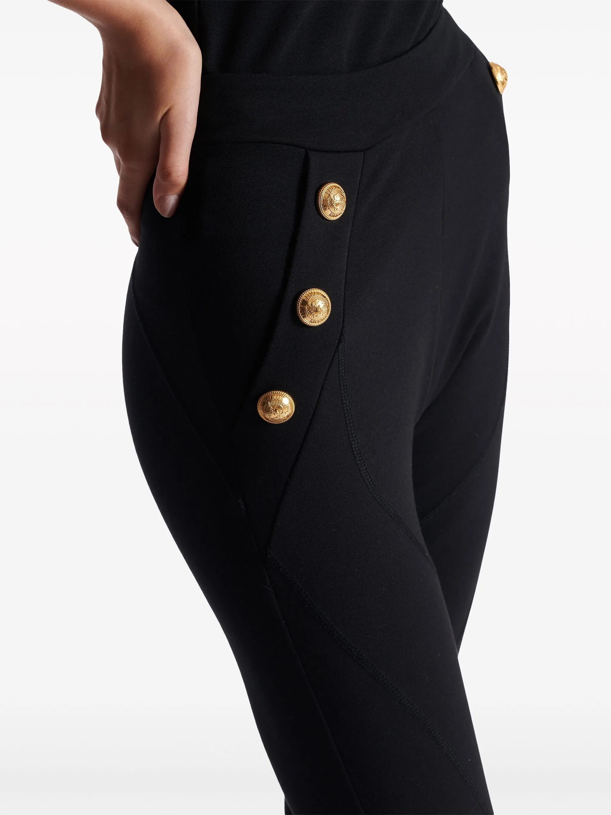 6-Button knitted leggings
