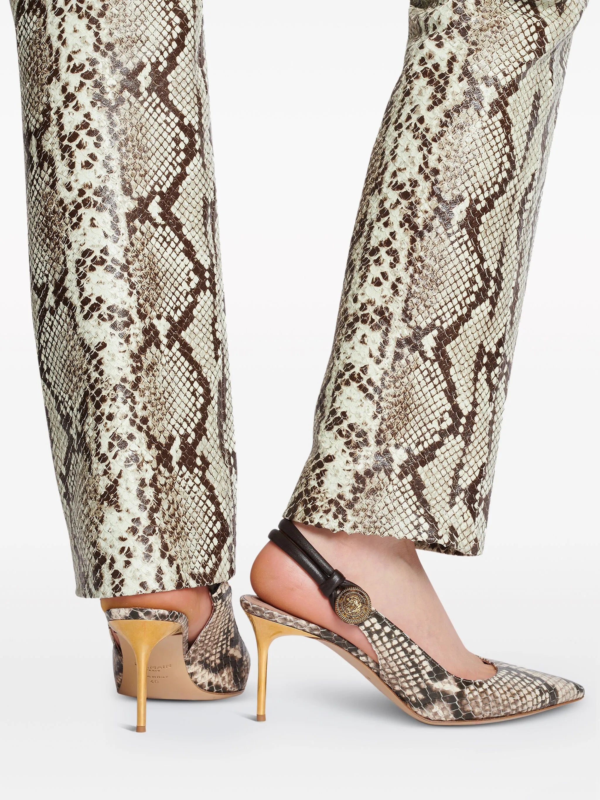 Alma 75mm snakeskin leather pumps