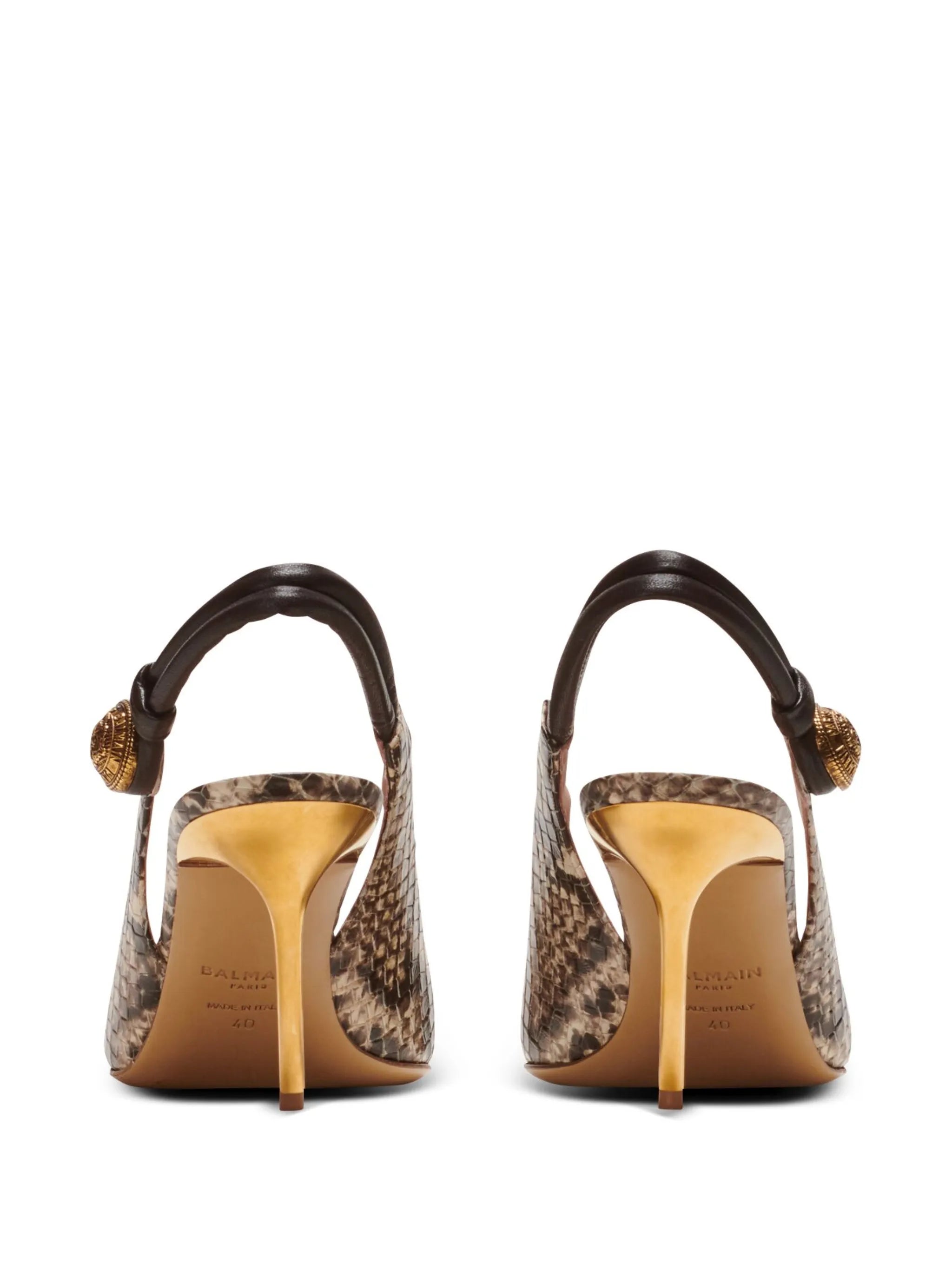 Alma 75mm snakeskin leather pumps