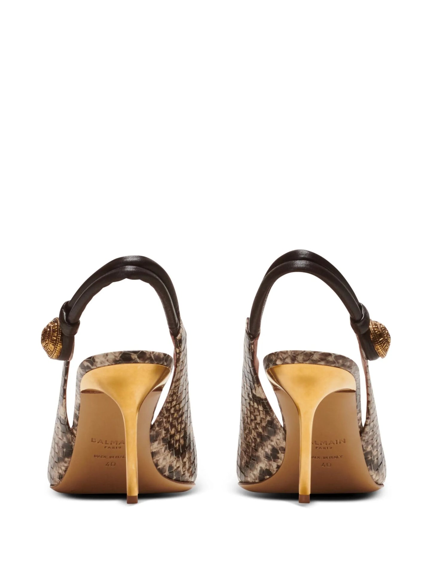 Alma 75mm snakeskin leather pumps