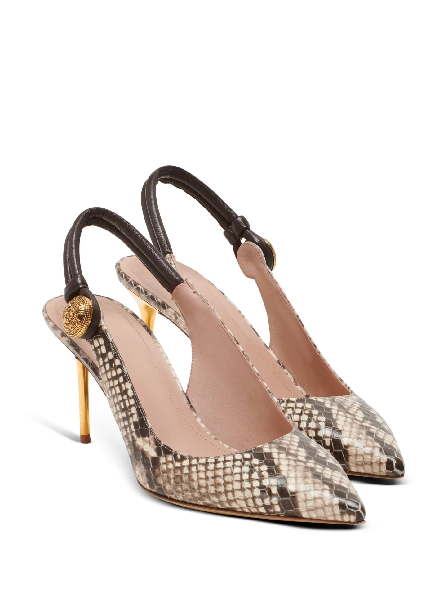 Alma 75mm snakeskin leather pumps