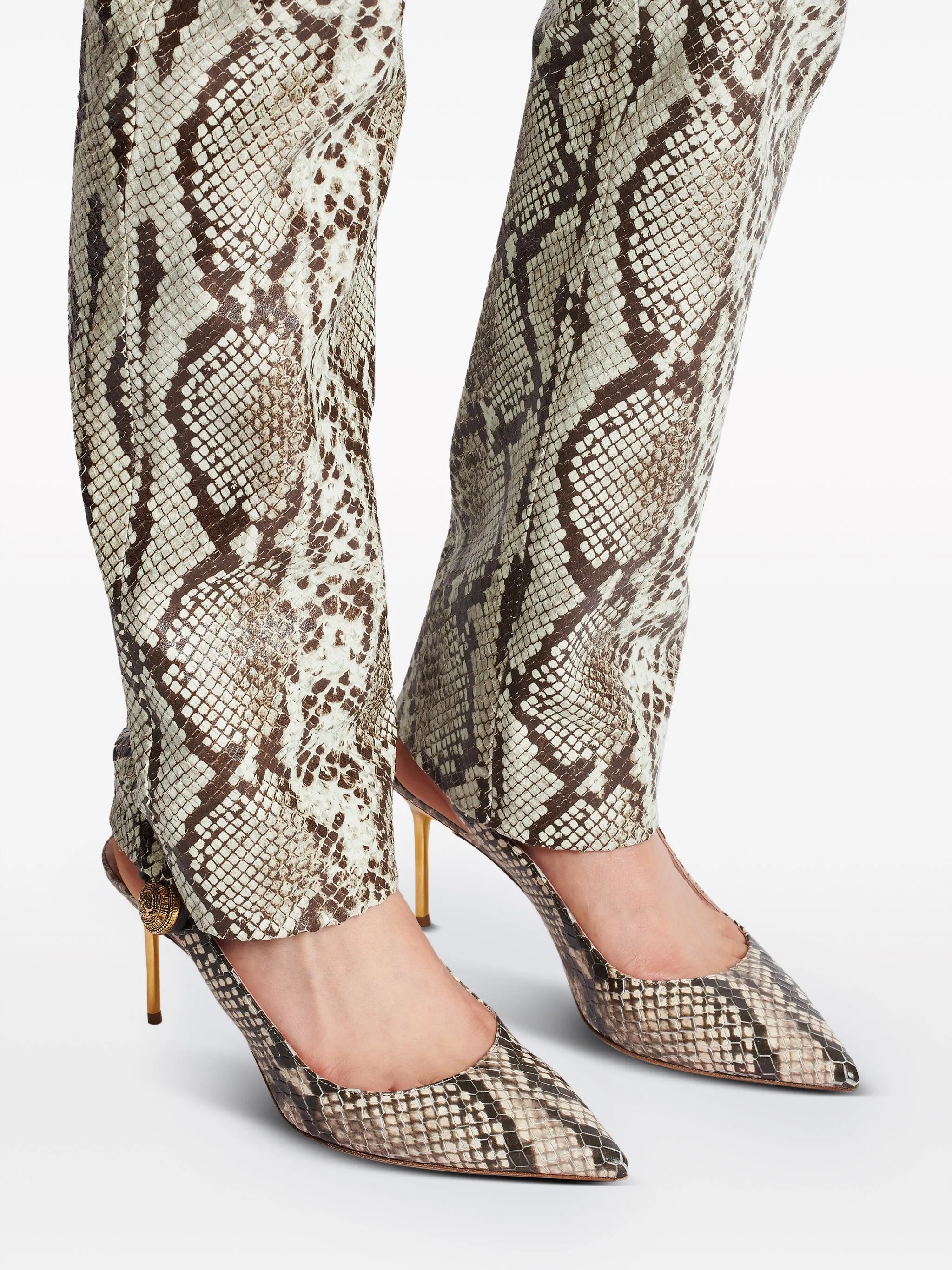 Alma 75mm snakeskin leather pumps