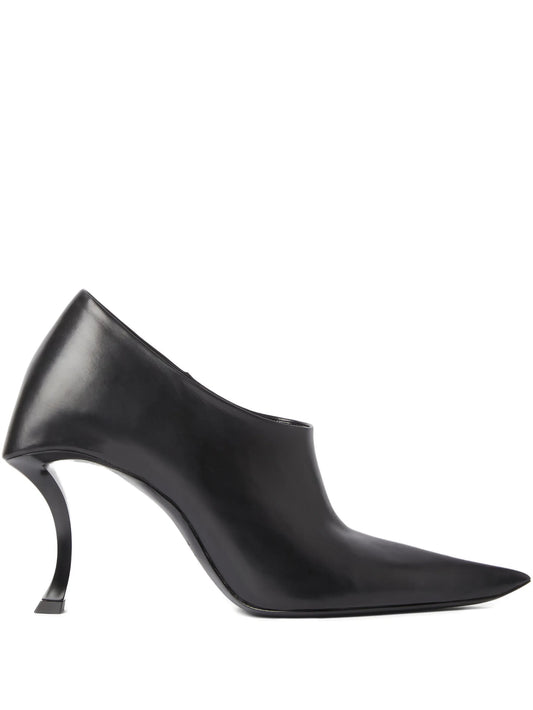 Hourglass leather pumps