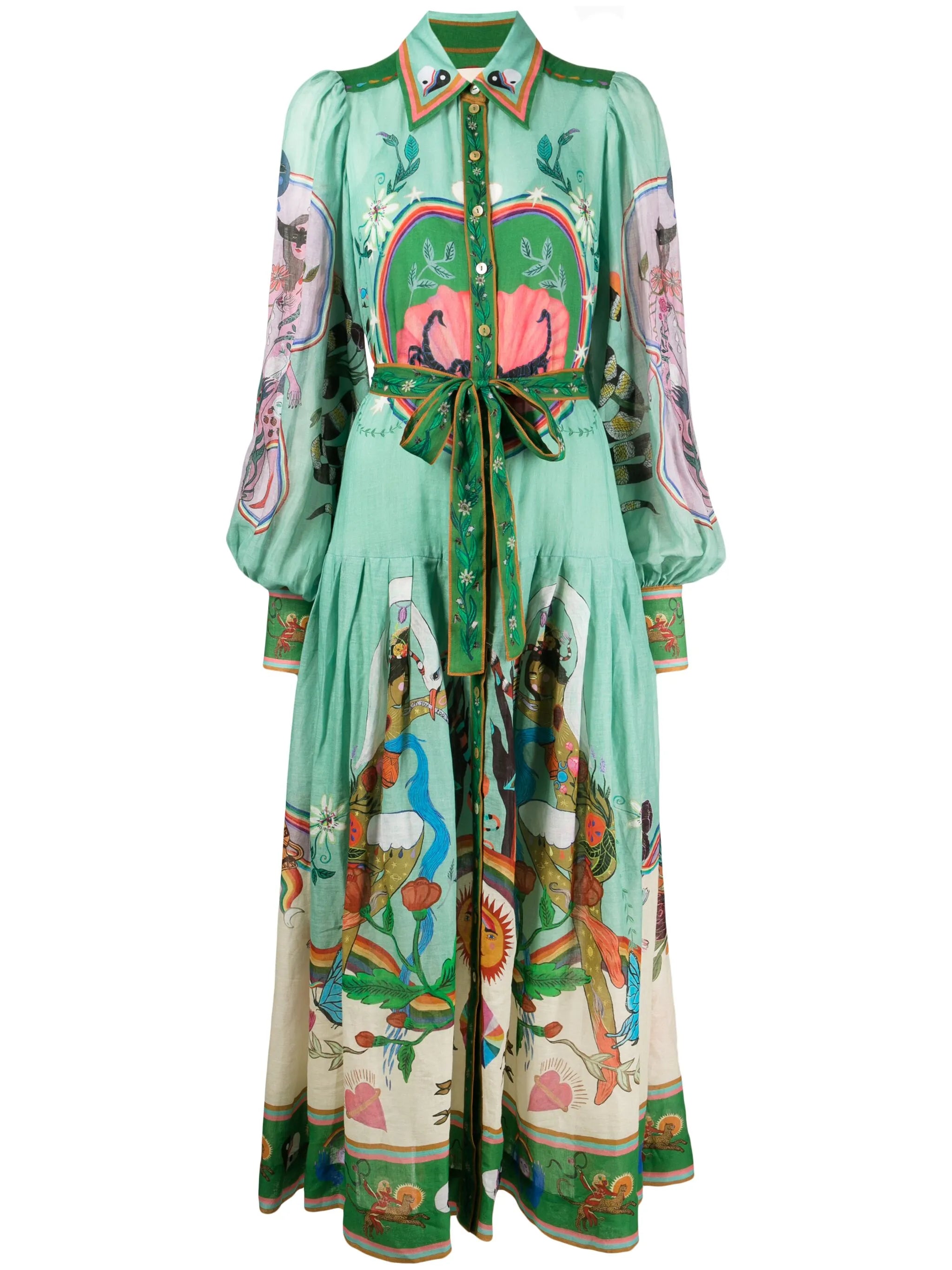 Evergreen printed dress