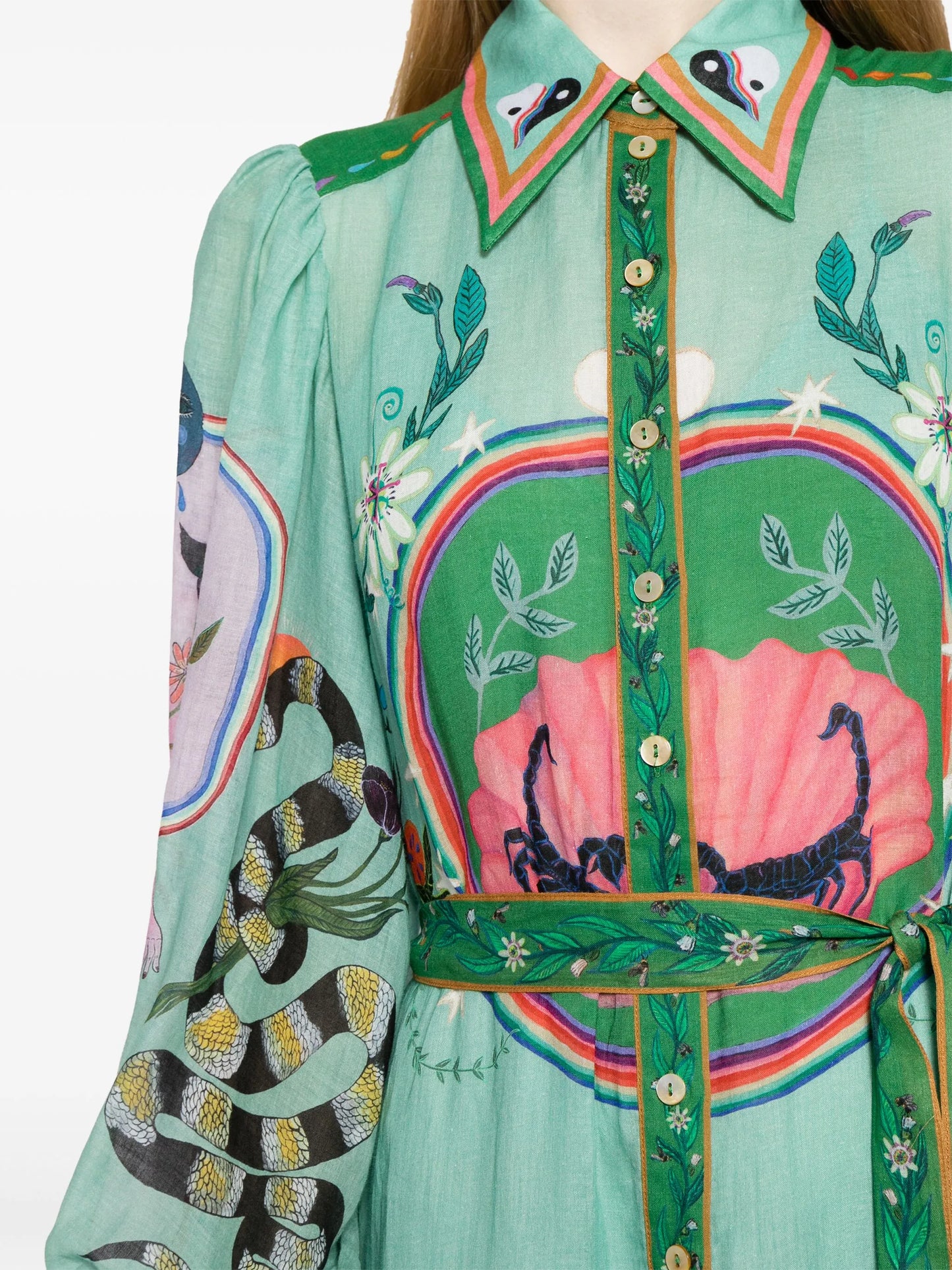 Evergreen printed dress