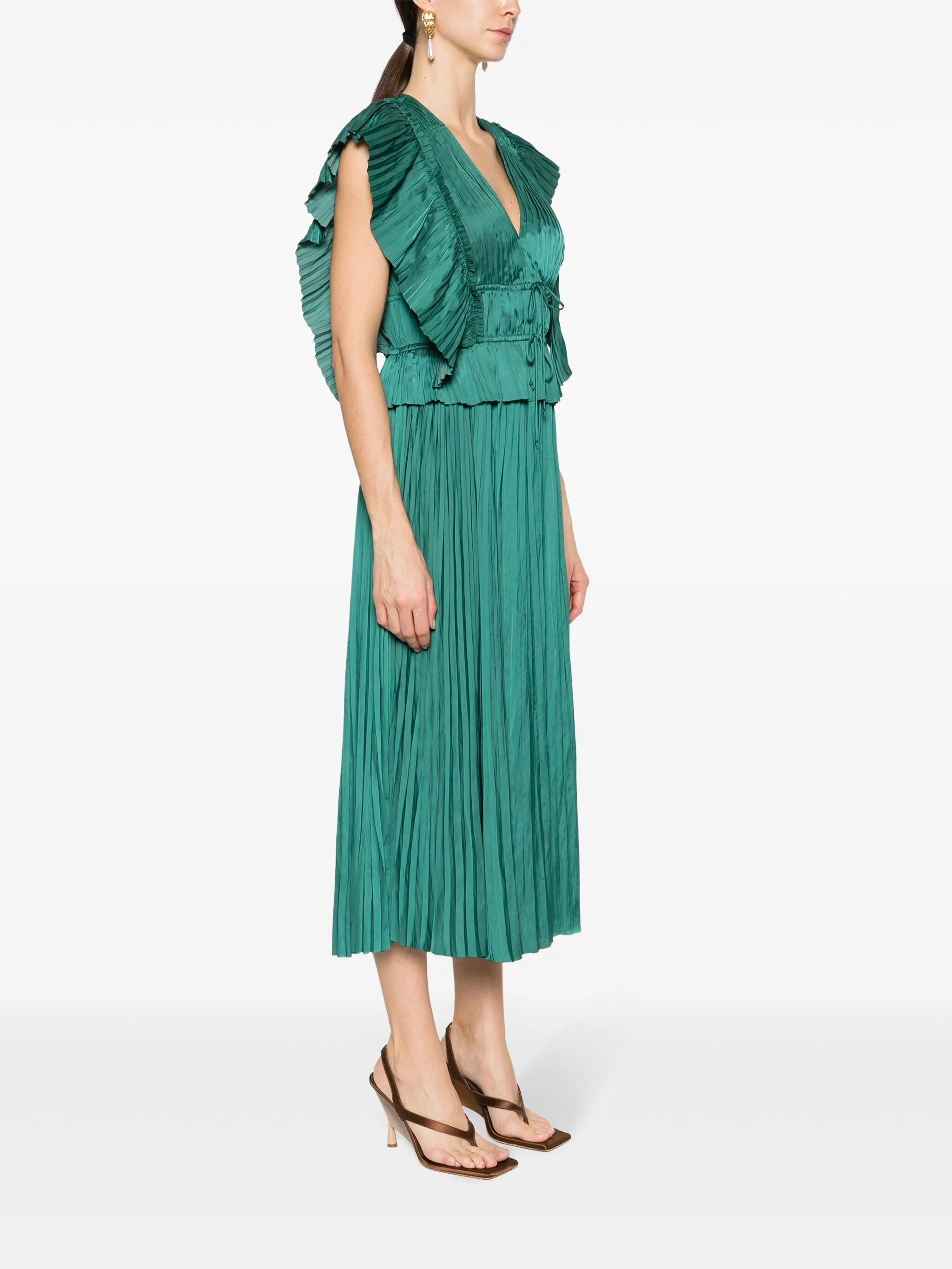 Letty pleated midi dress