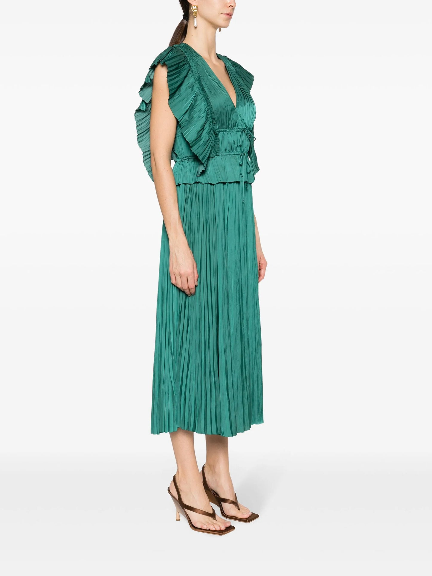 Letty pleated midi dress