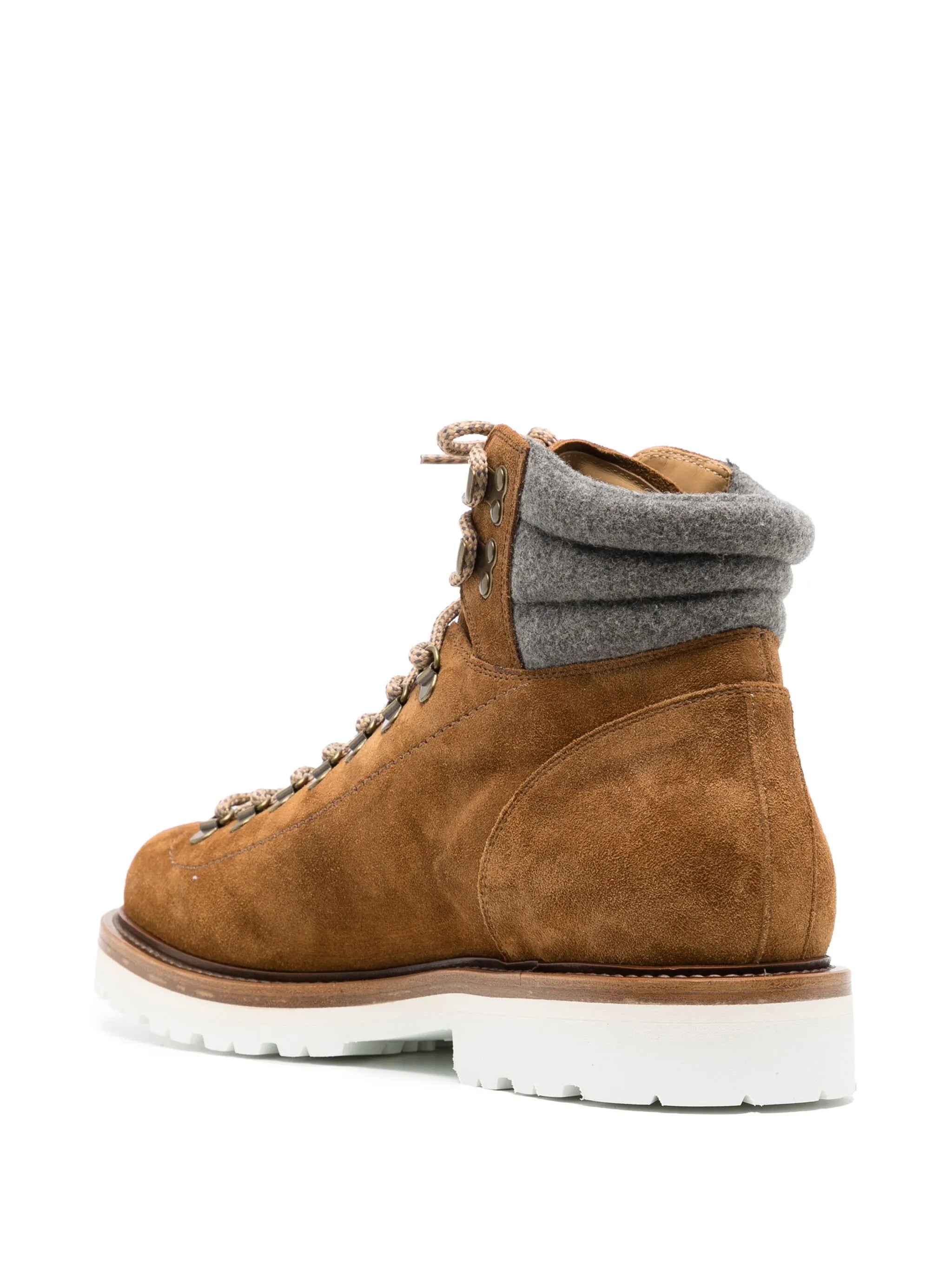 lace-up suede ankle boots