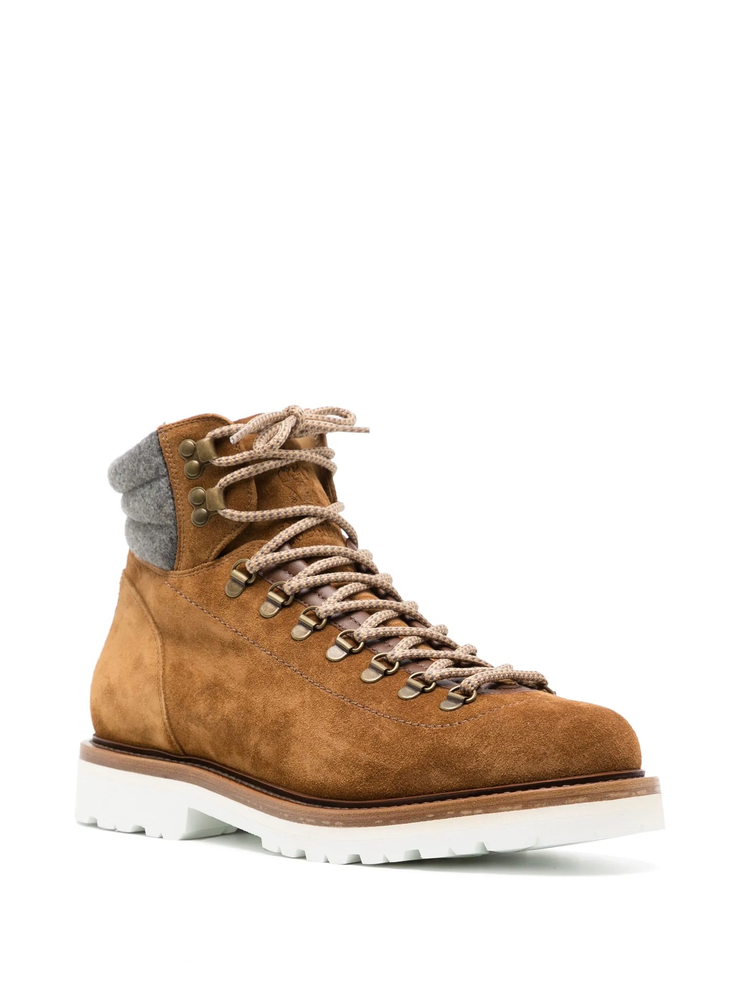 lace-up suede ankle boots