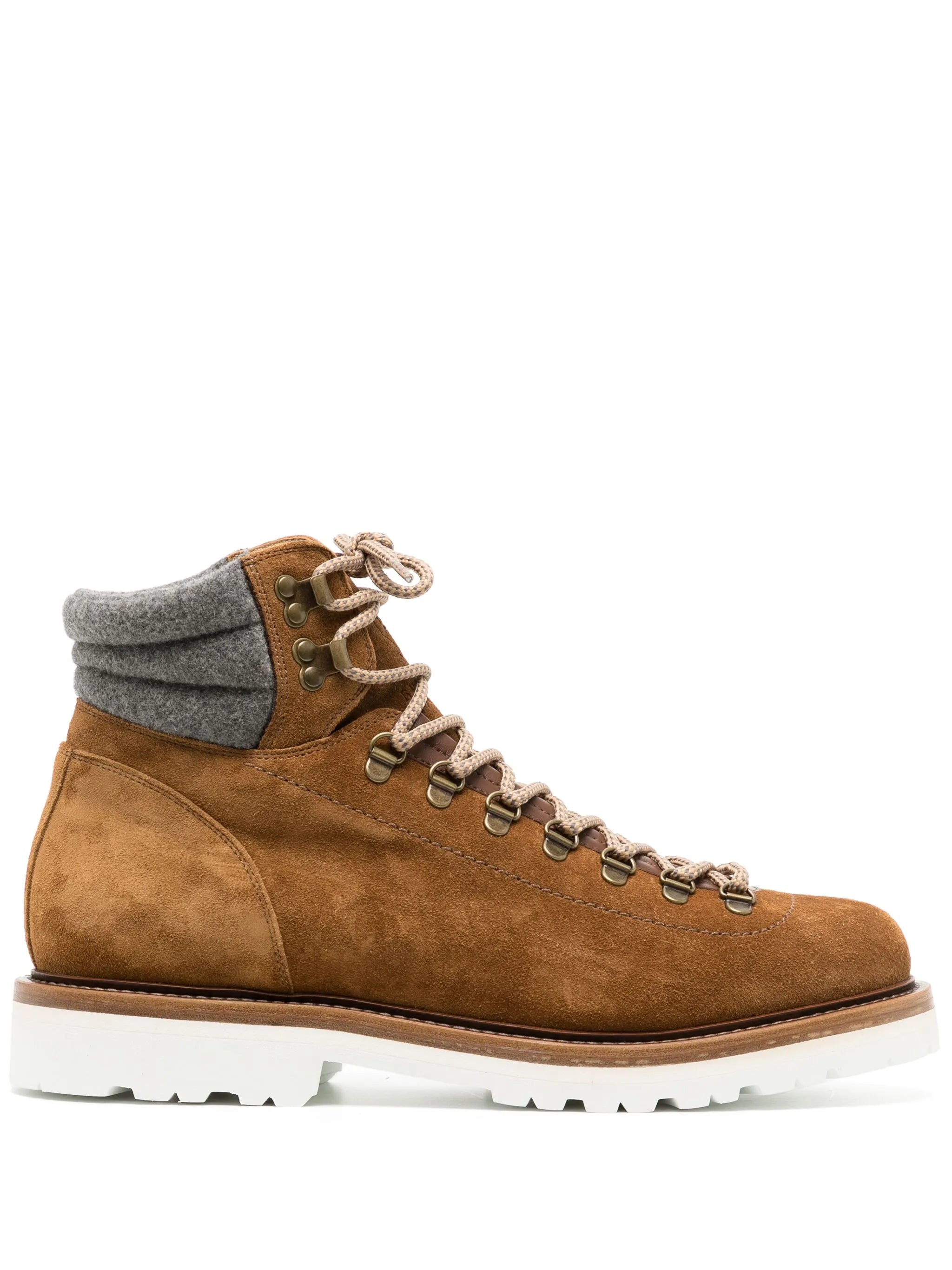lace-up suede ankle boots