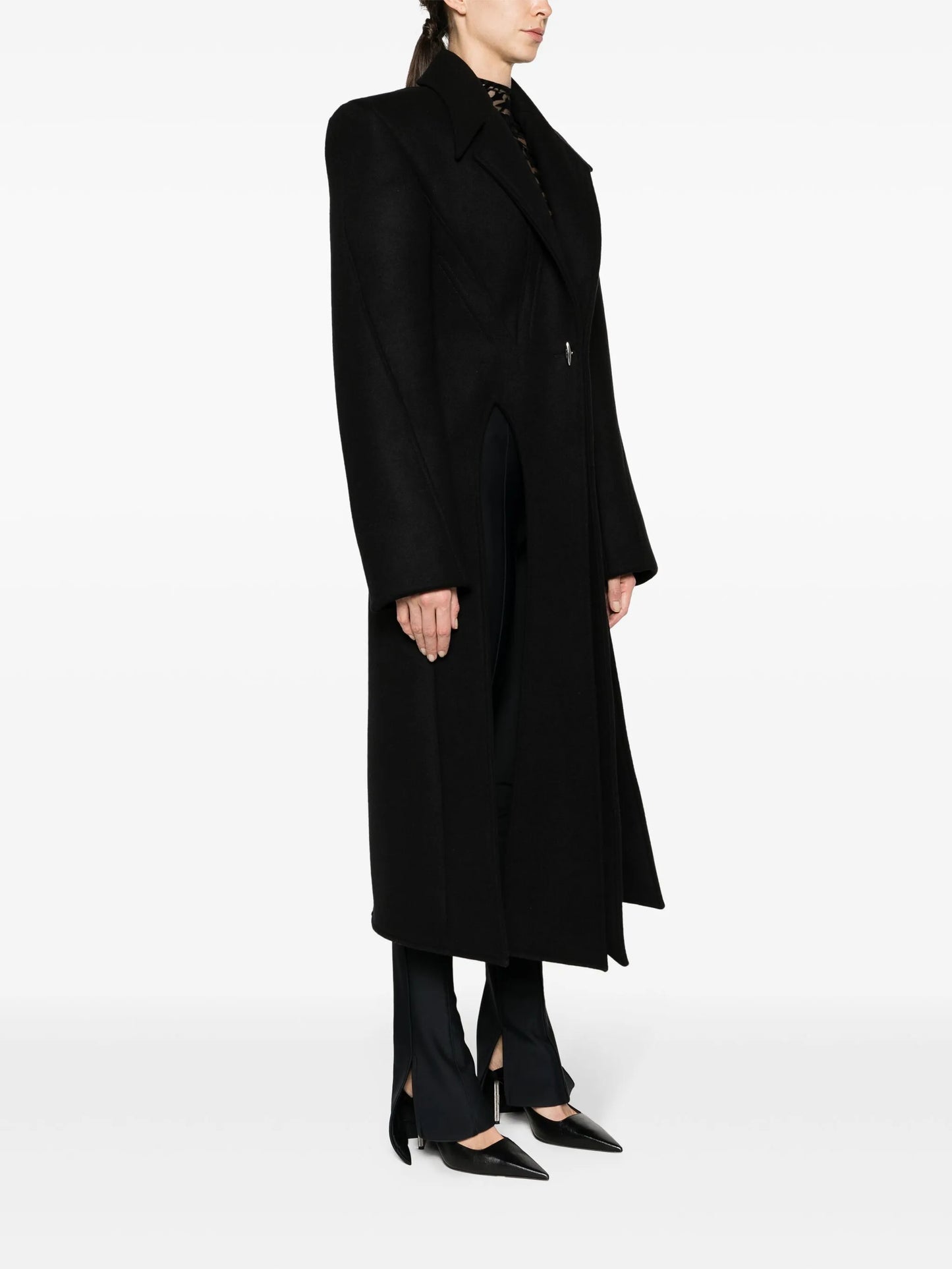 single-breasted wool coat