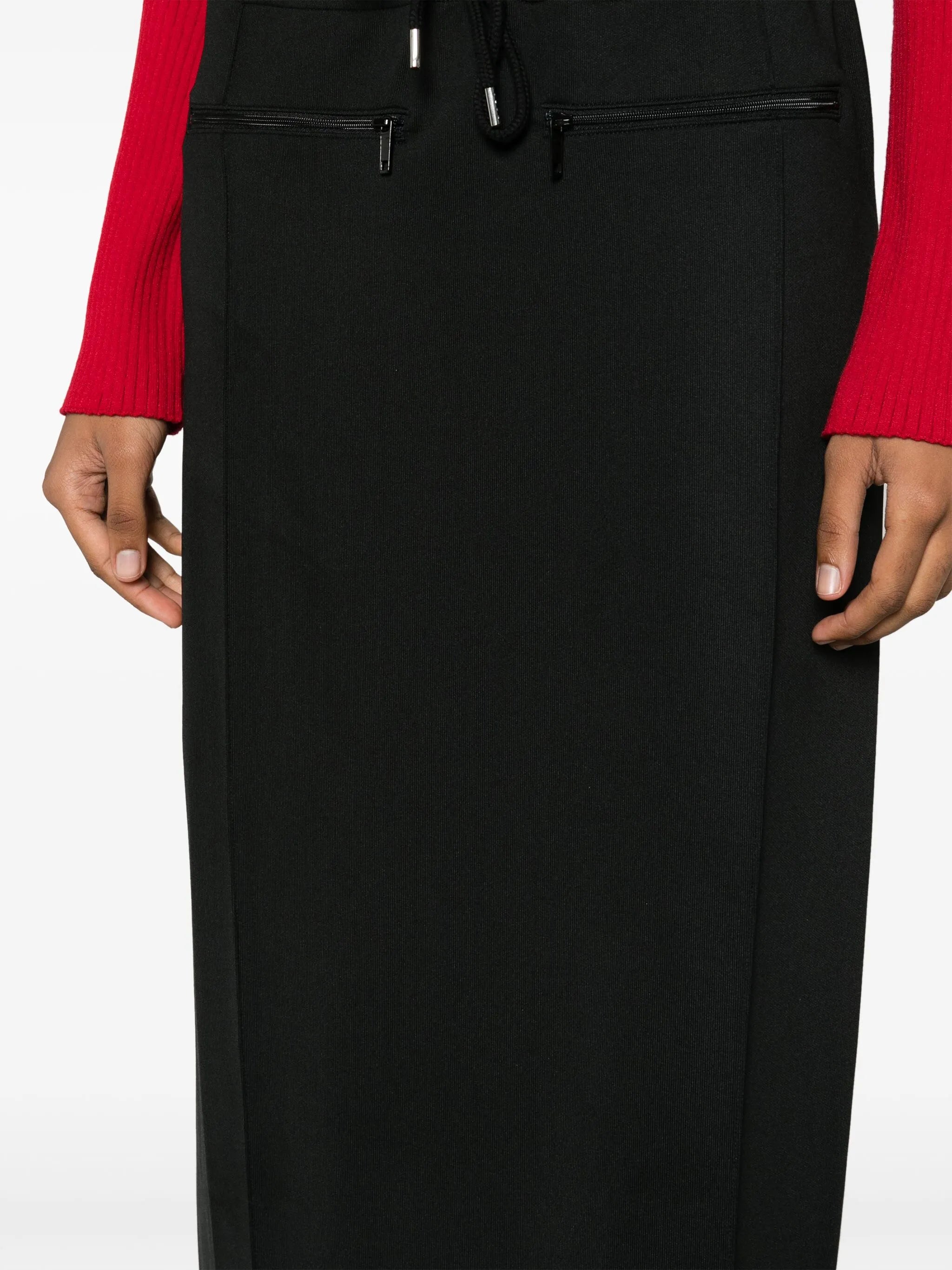 logo-patch track midi skirt