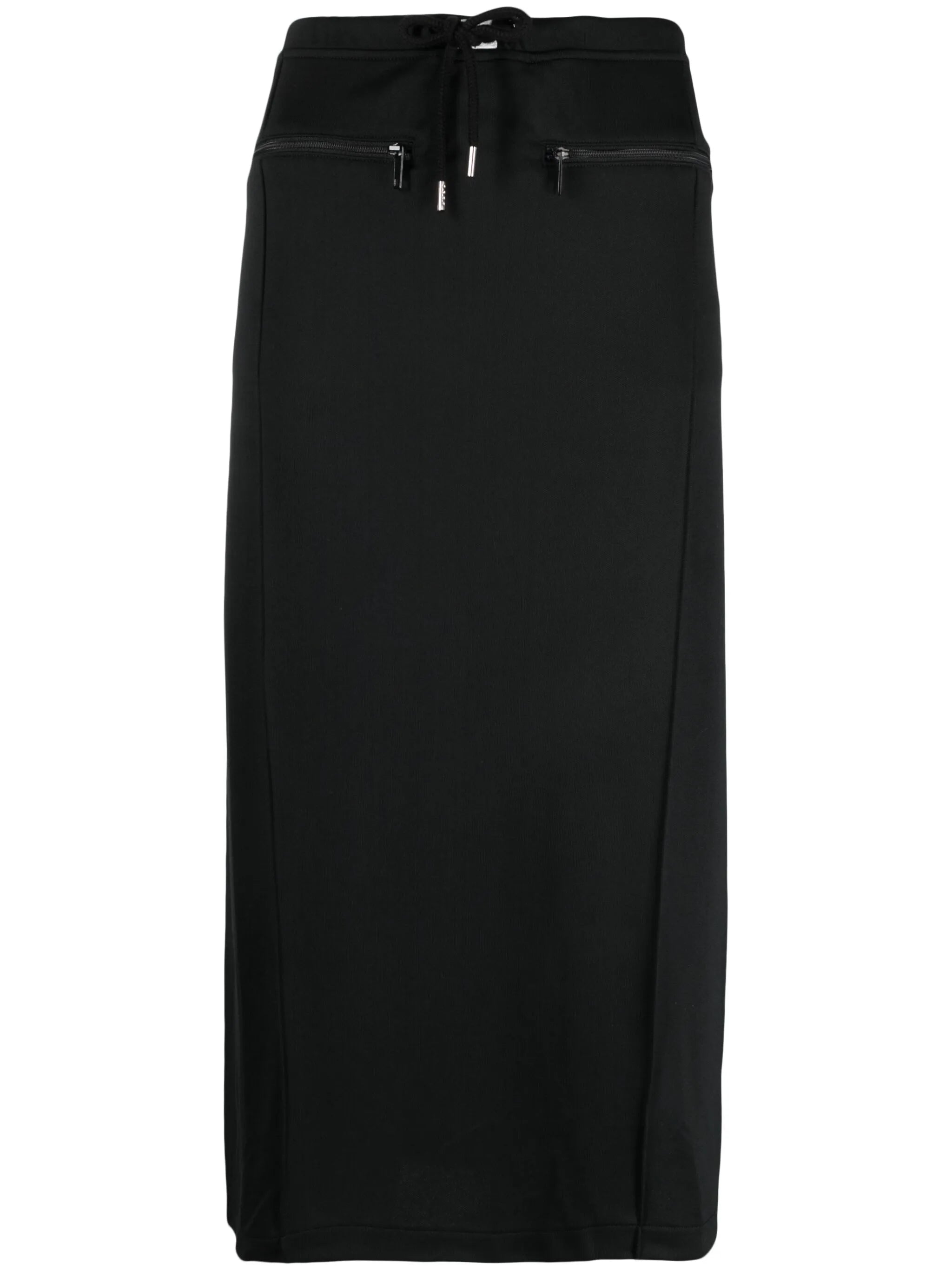logo-patch track midi skirt