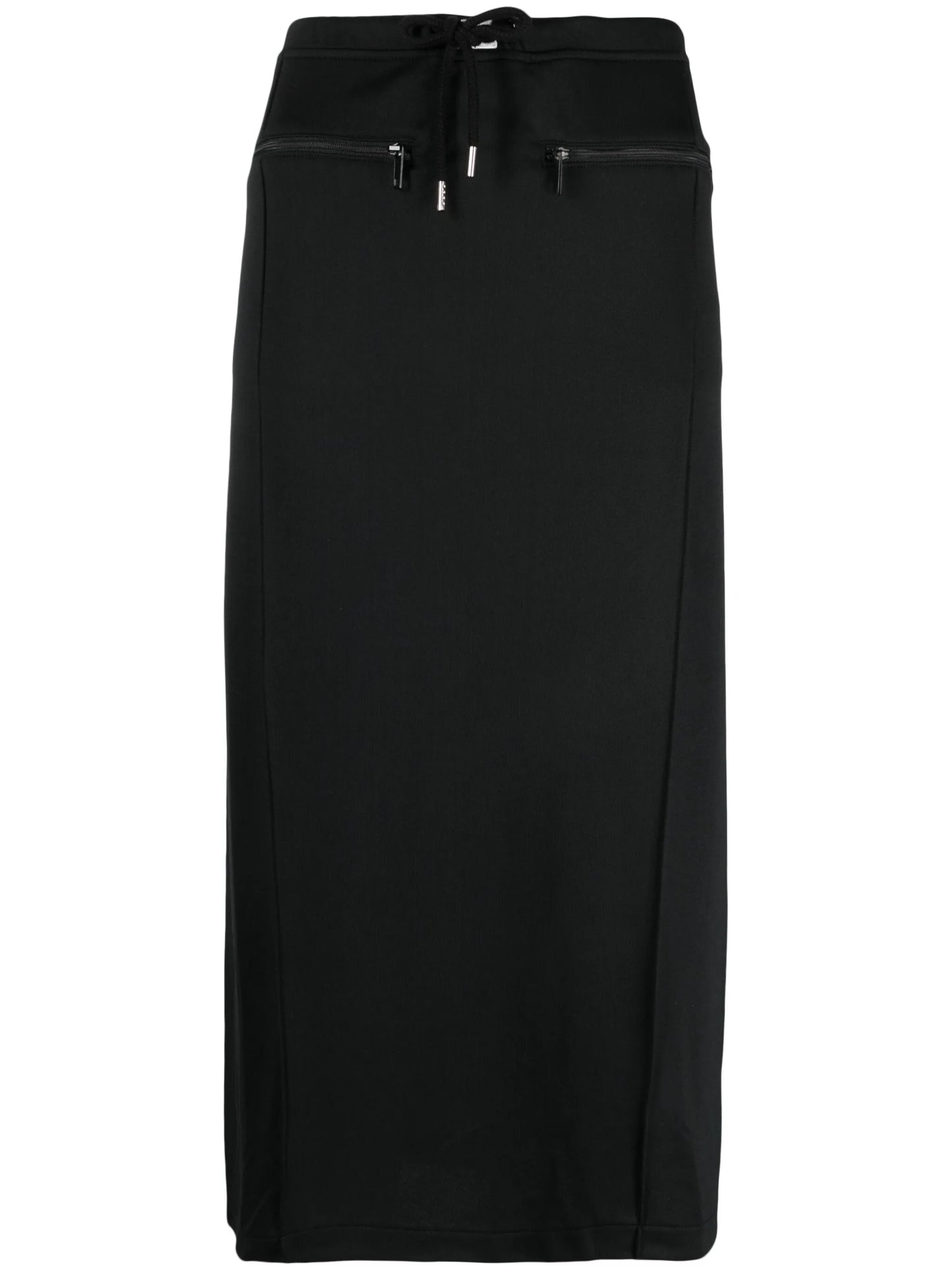 logo-patch track midi skirt