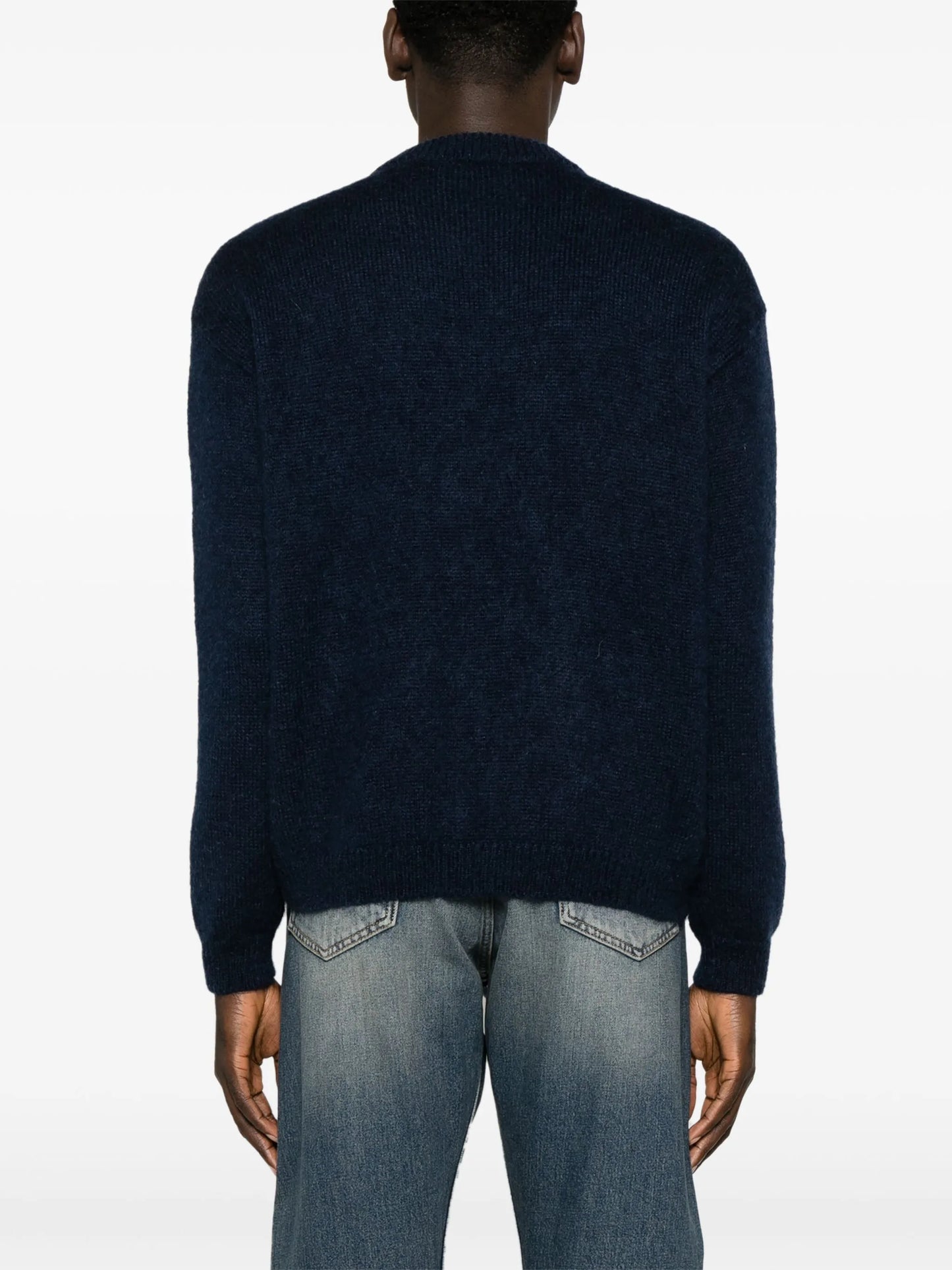 mock-neck logo-jacquard jumper