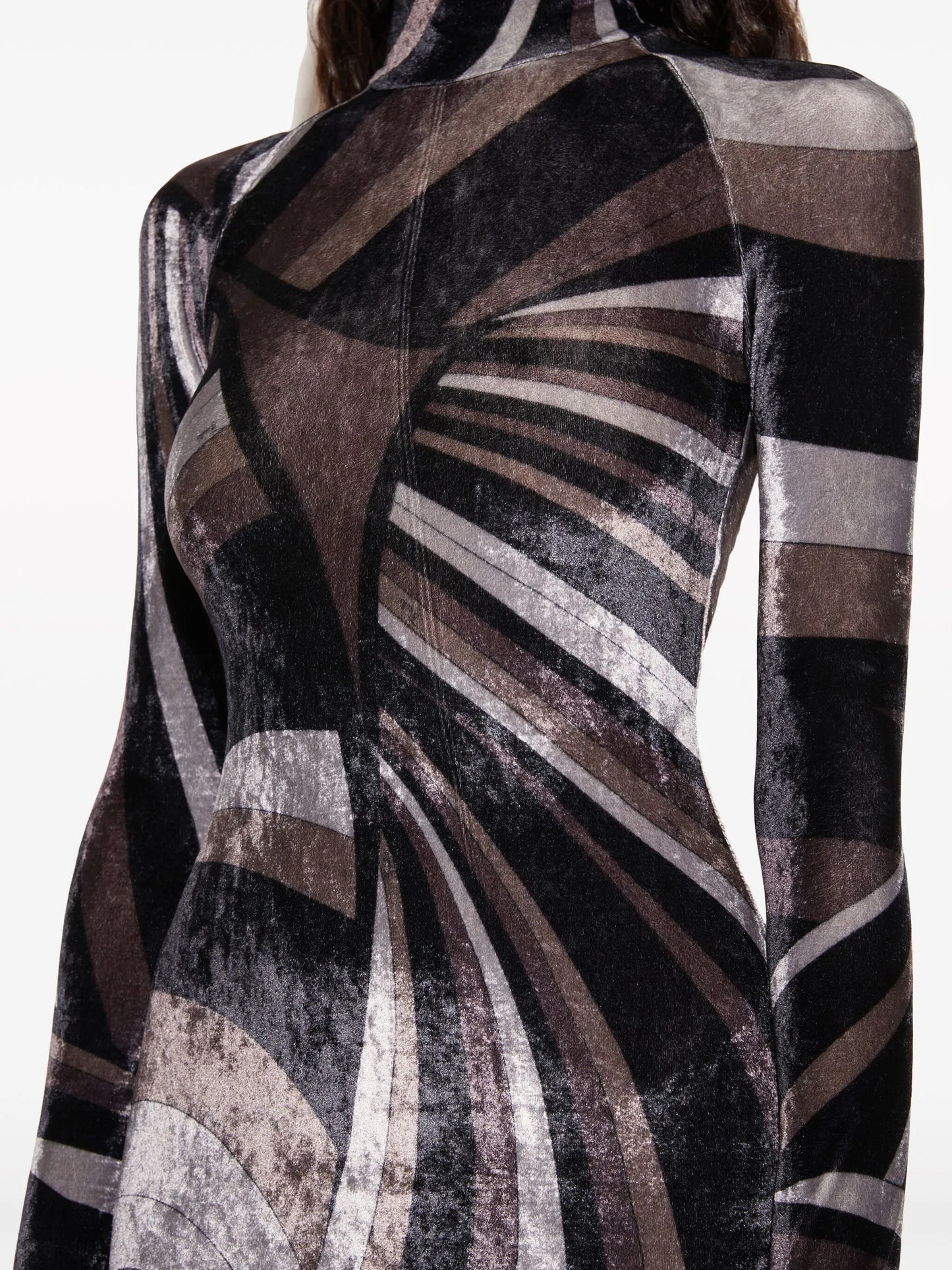 Iride-print midi dress