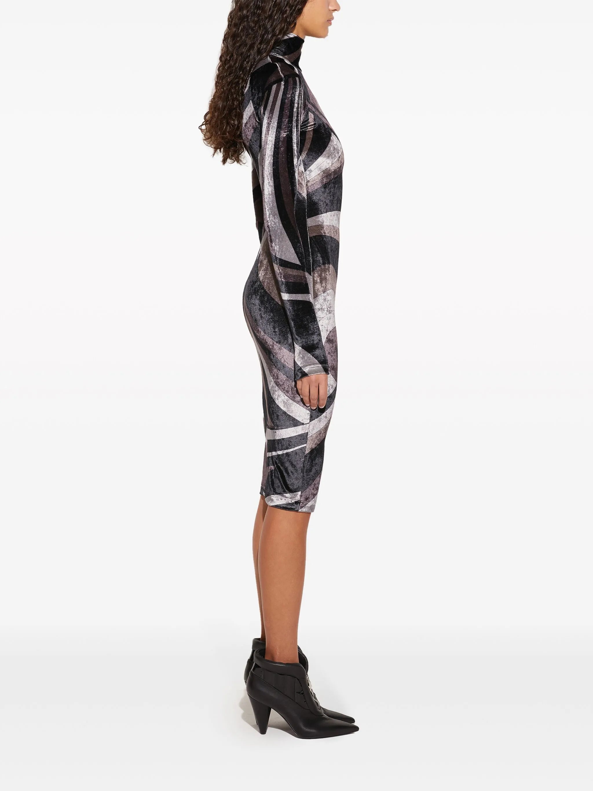Iride-print midi dress