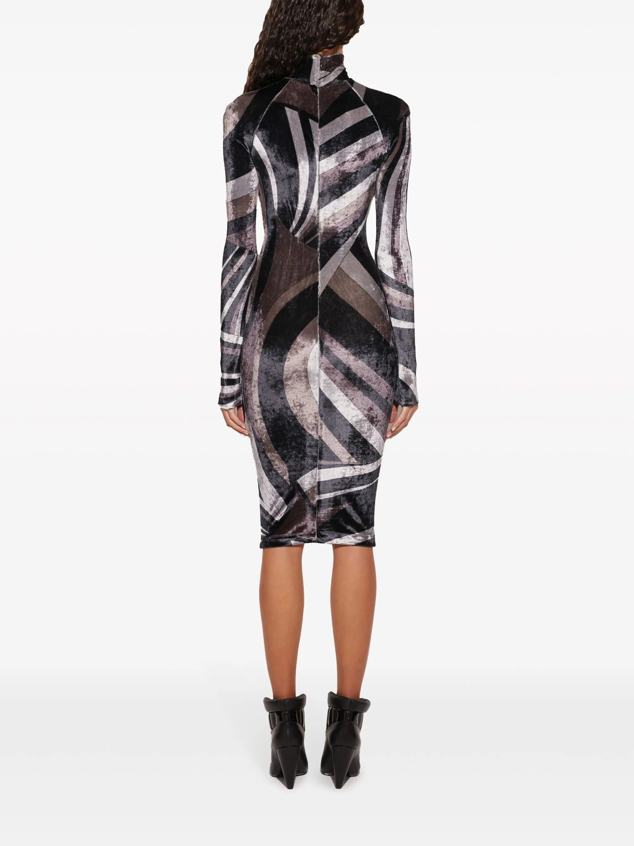 Iride-print midi dress