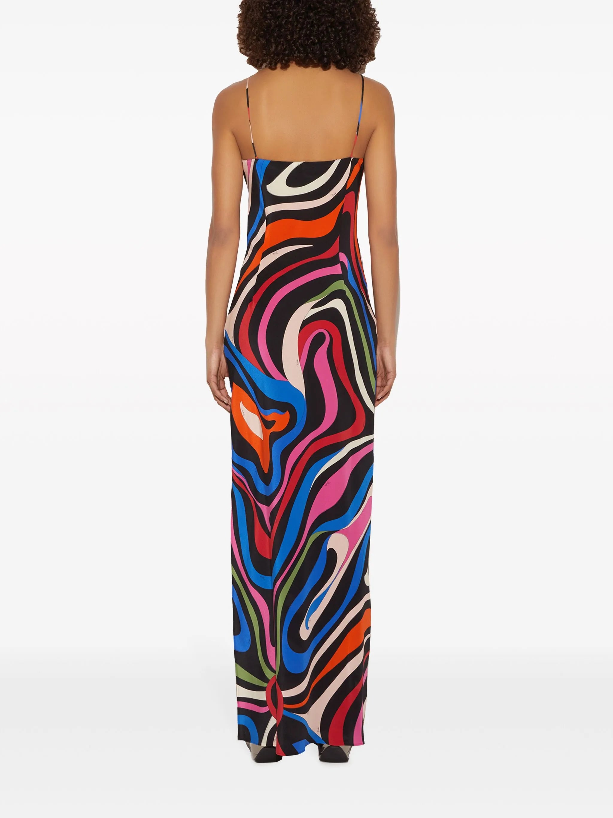 Marmo-print silk dress