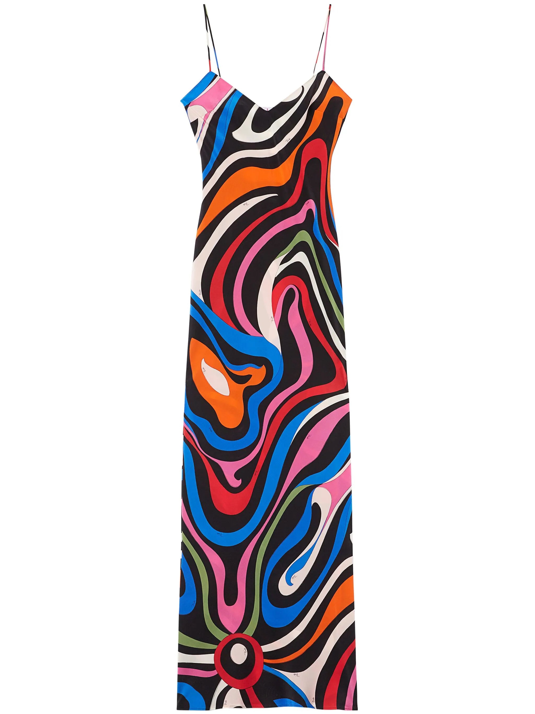 Marmo-print silk dress