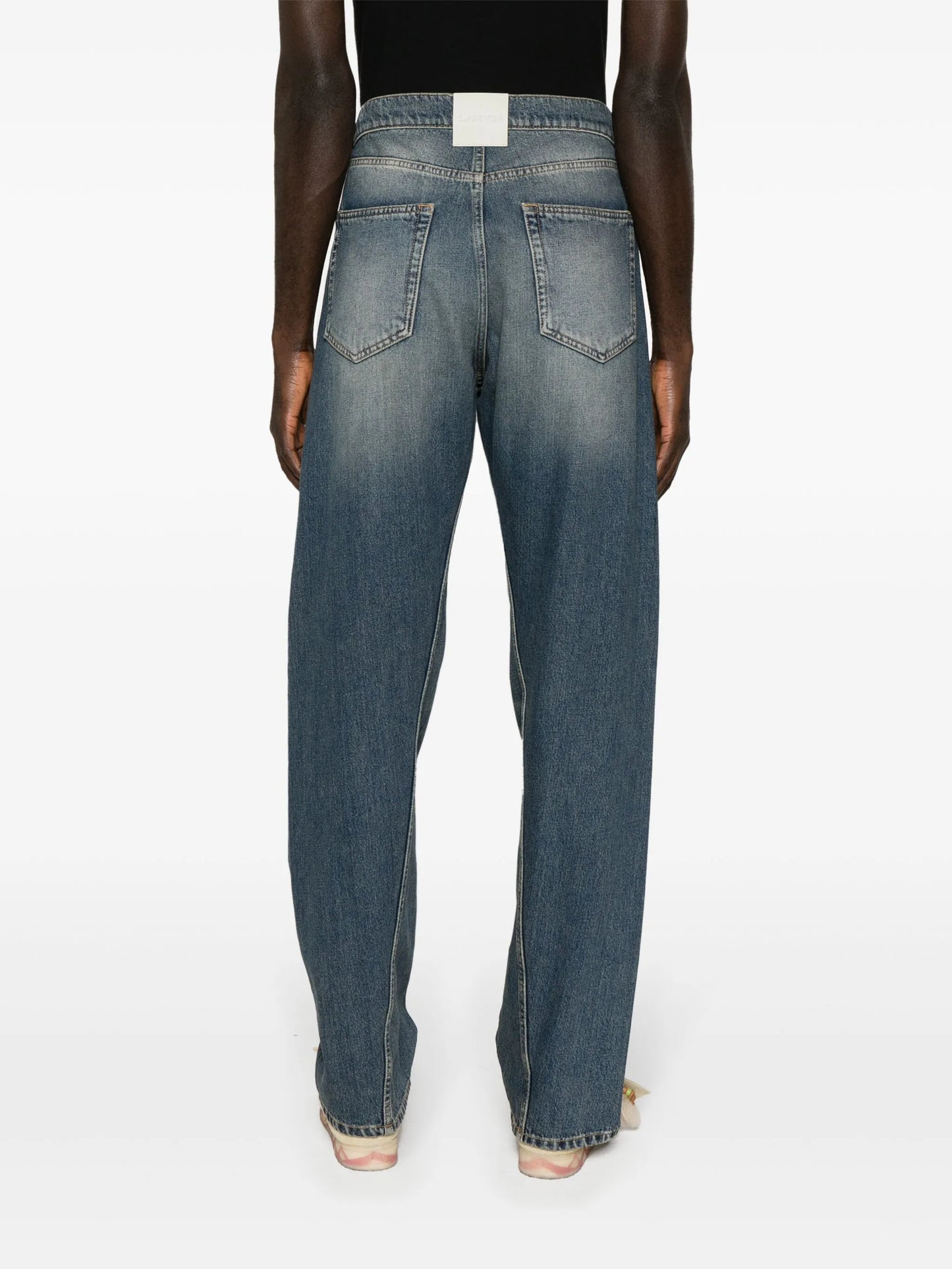 straight-leg twist-detailed cotton jeans