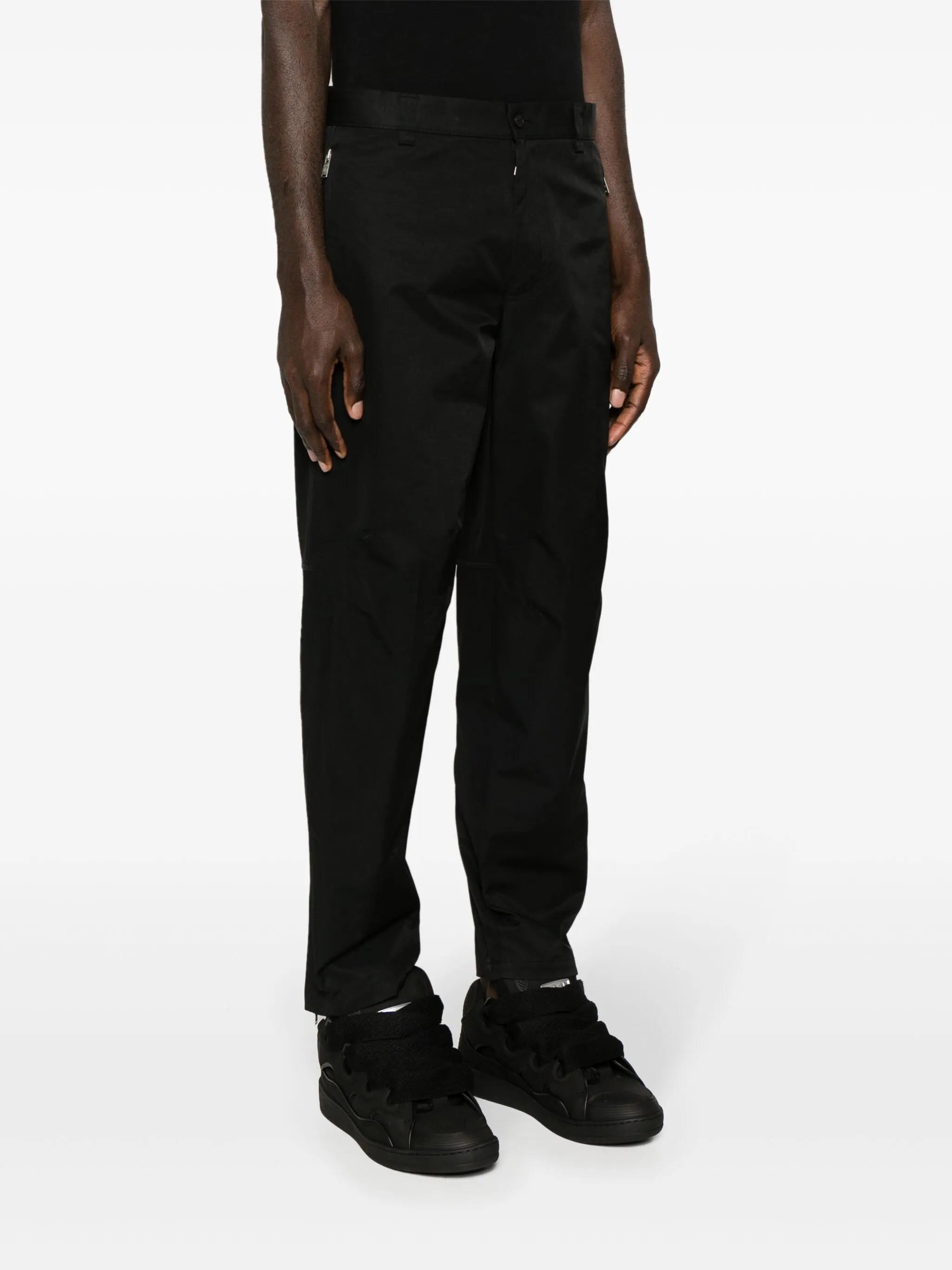 tapered-cut biker trousers