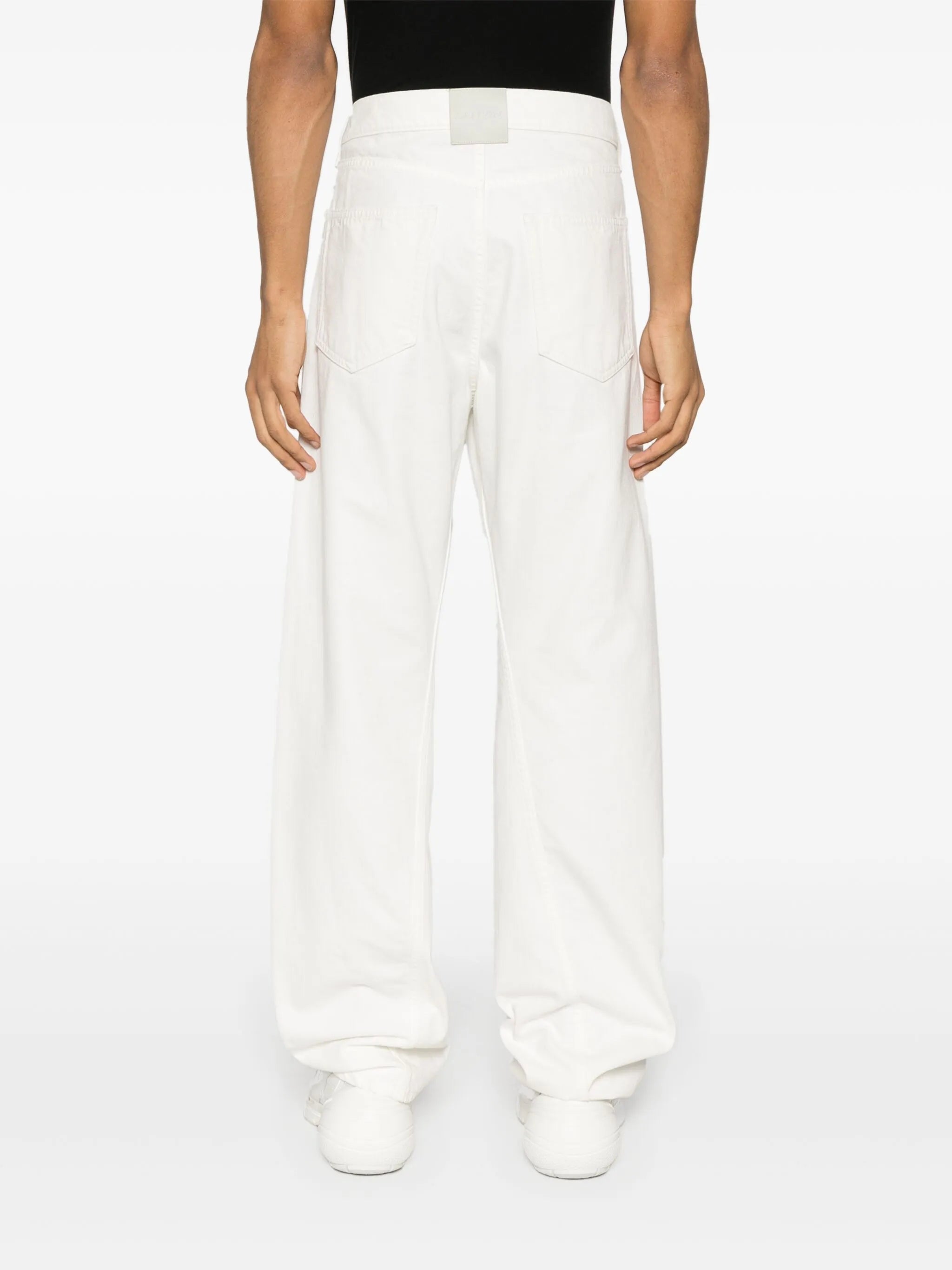 Twisted straight-leg jeans