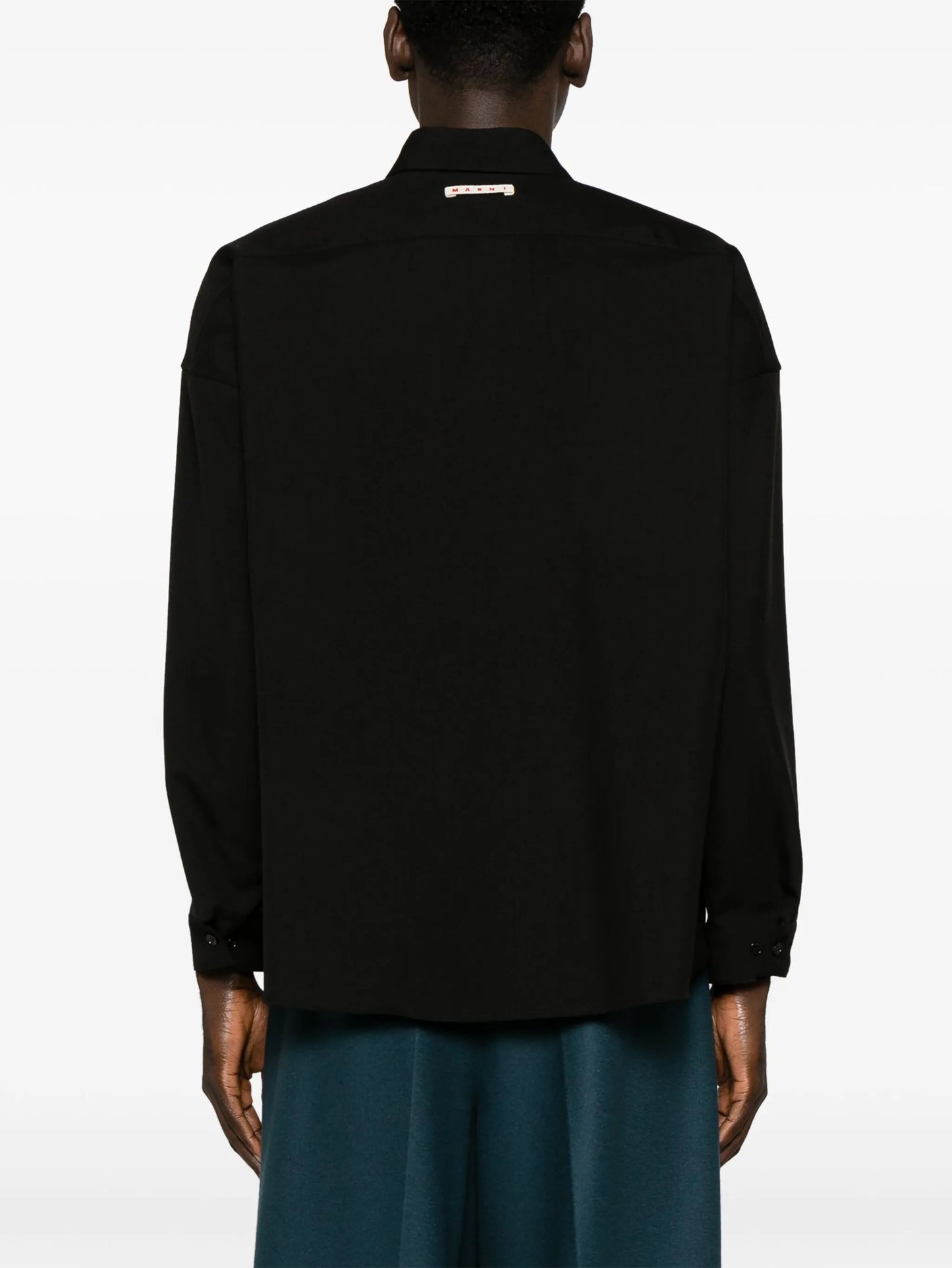 long-sleeve virgin wool shirt