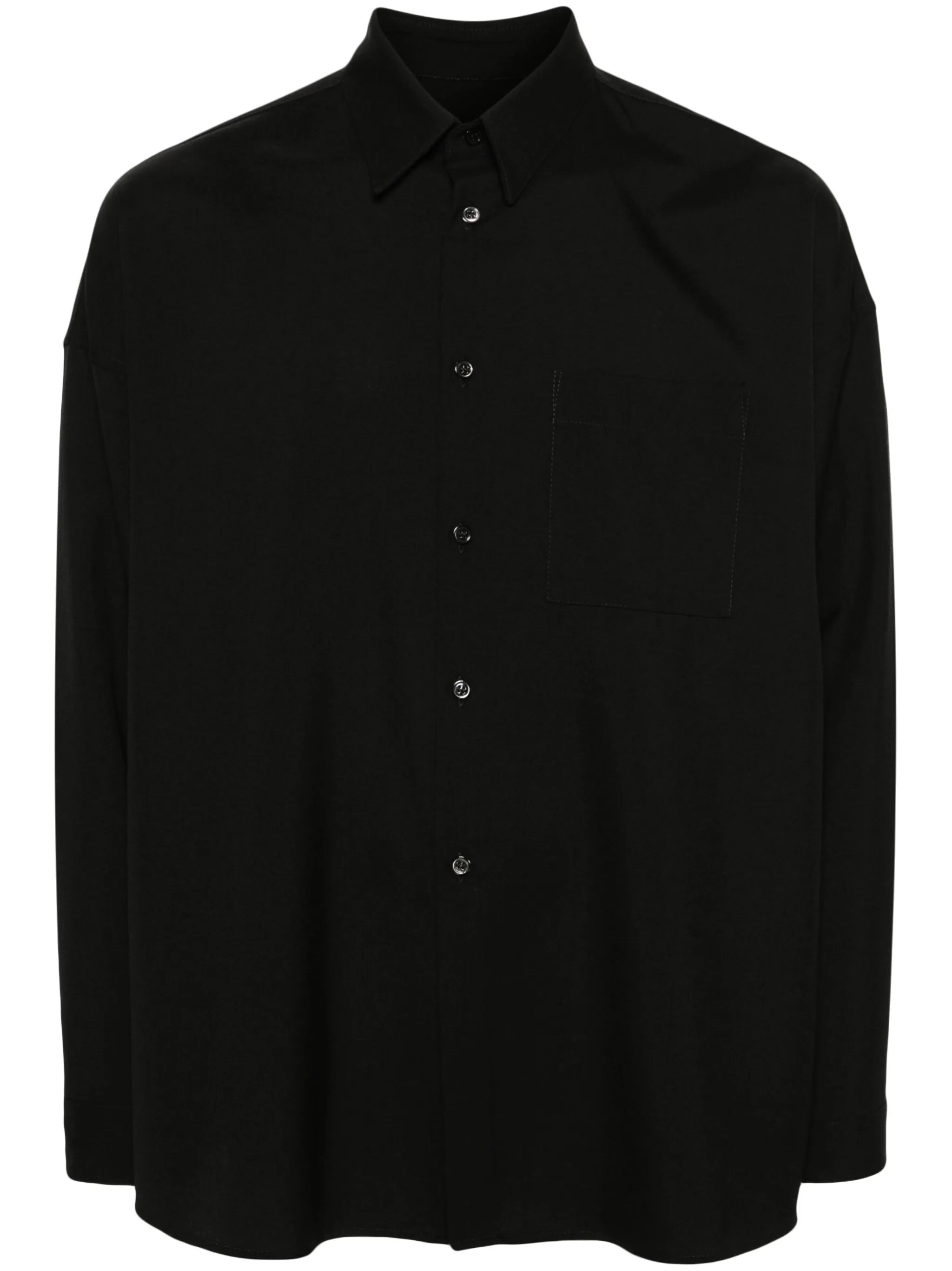 long-sleeve virgin wool shirt