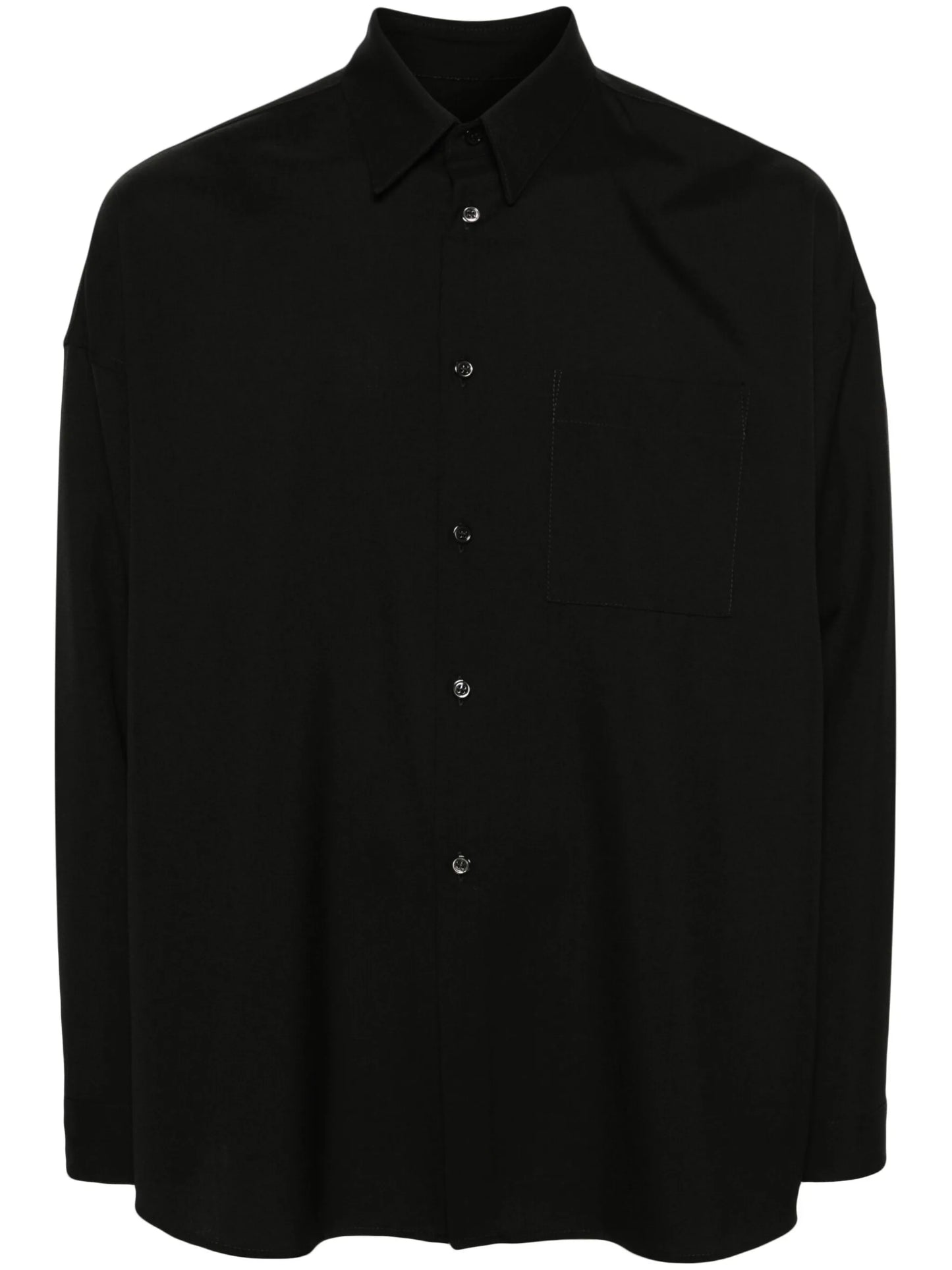 long-sleeve virgin wool shirt